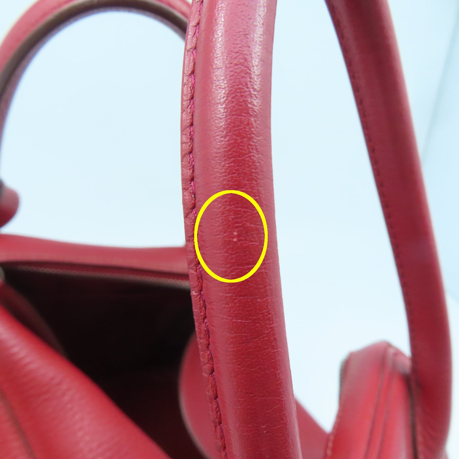 HERMES Clemence leather Lindy 30 silver buckle handle shoulder shoulder bag dark red