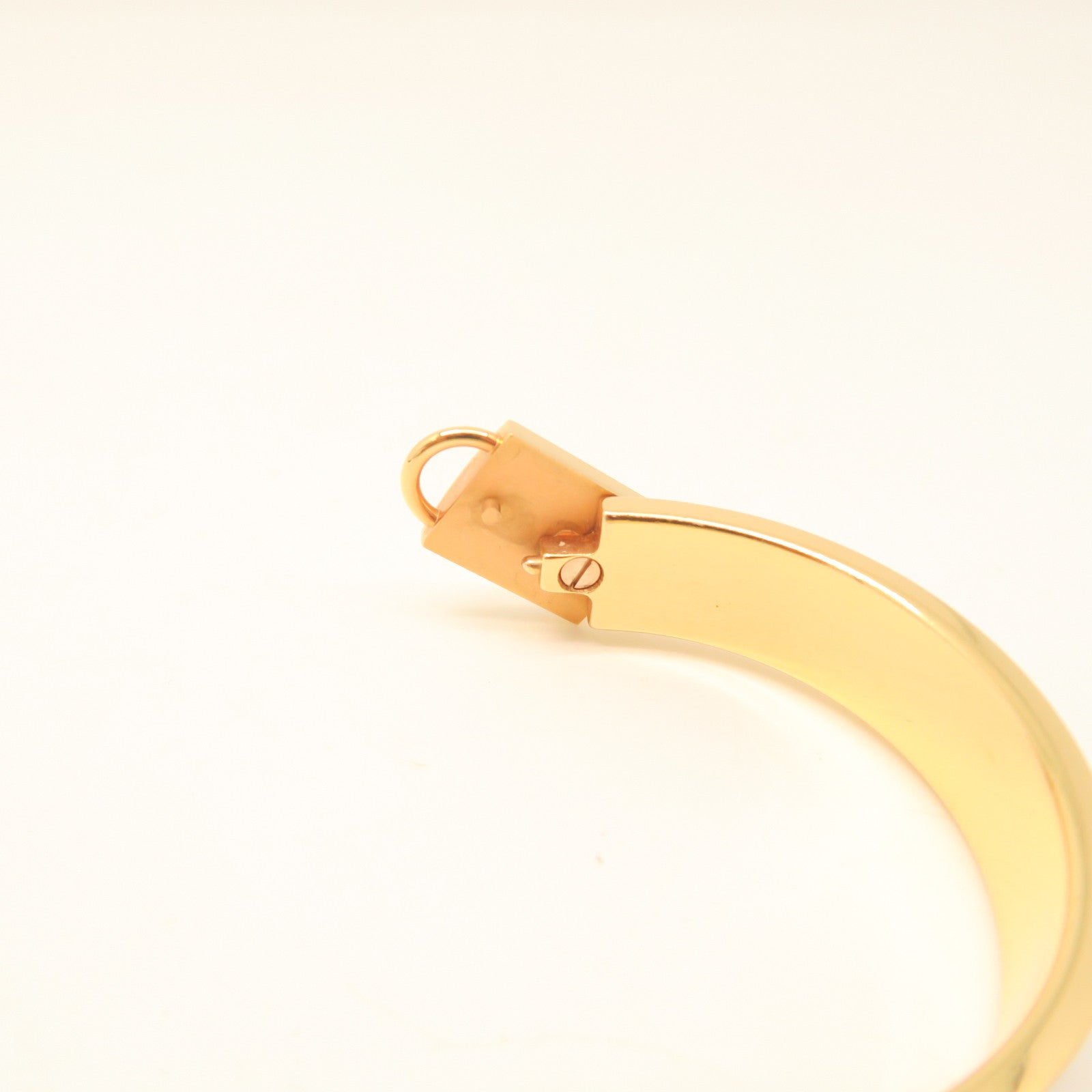 HERMES Metal Clic Cadenas Gold Buckle Bracelet Gold/Grey