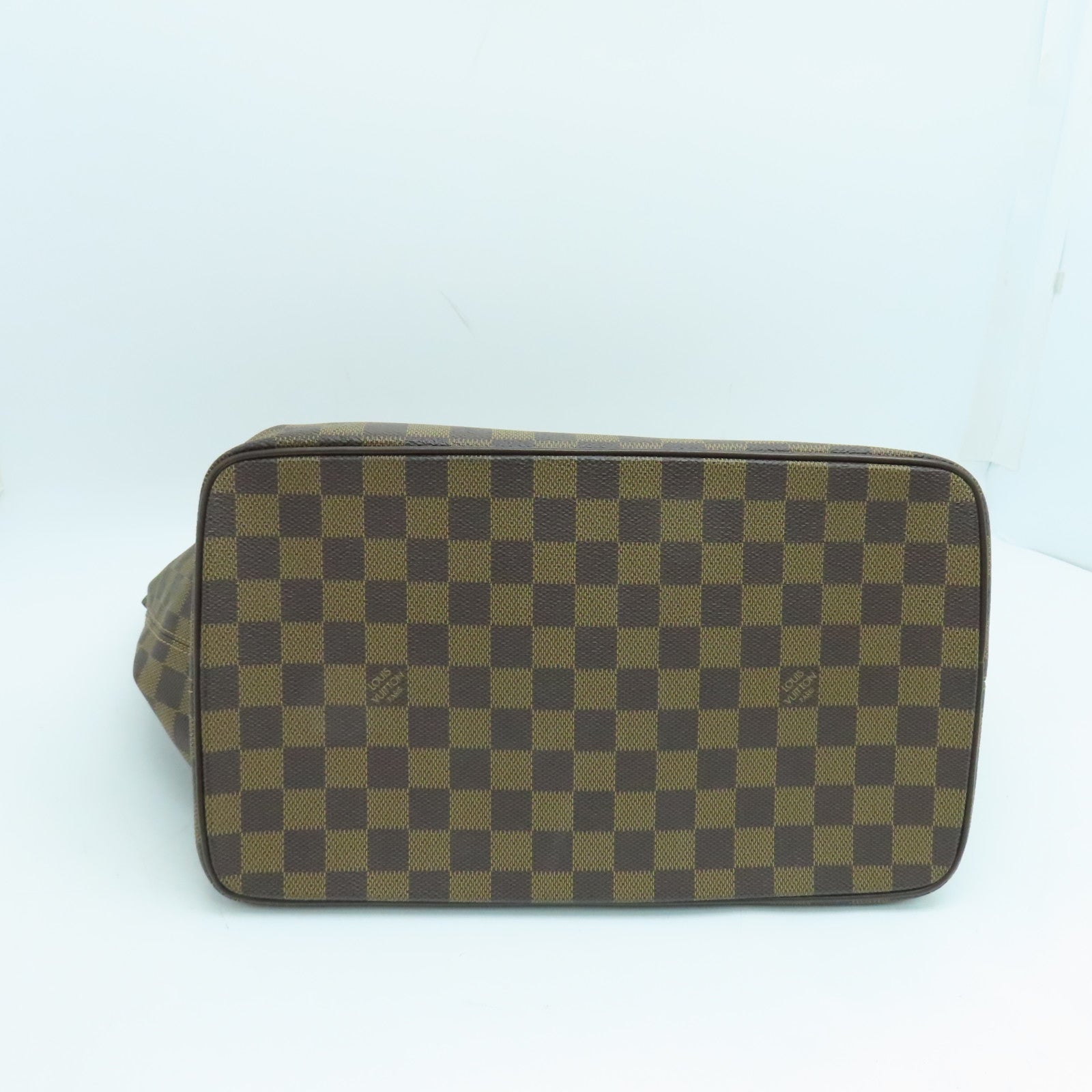 LOUIS VUITTON Damier Saleya MM Hand Bag gold buckle handle shoulder bag brown