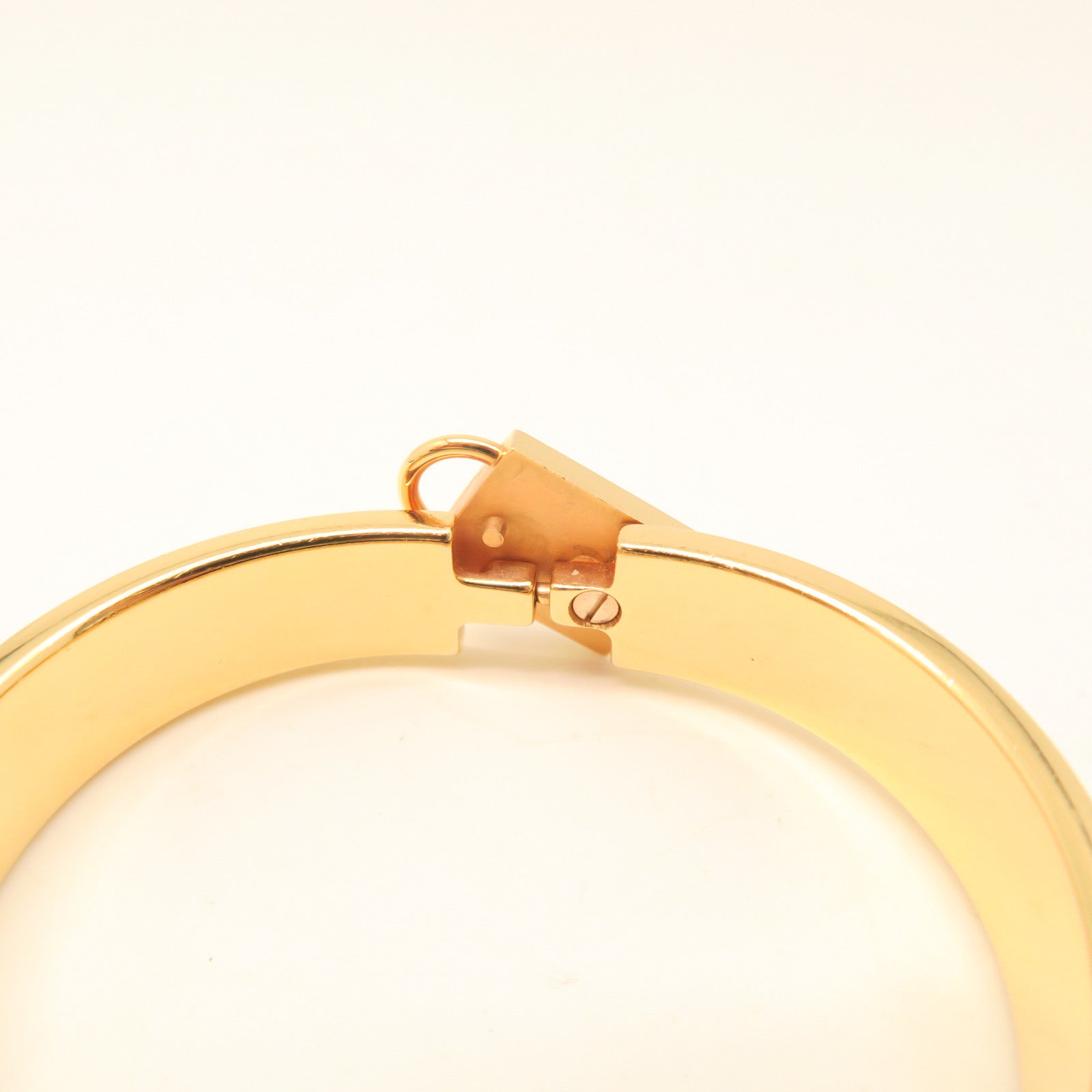HERMES Metal Clic Cadenas Gold Buckle Bracelet Gold/Grey