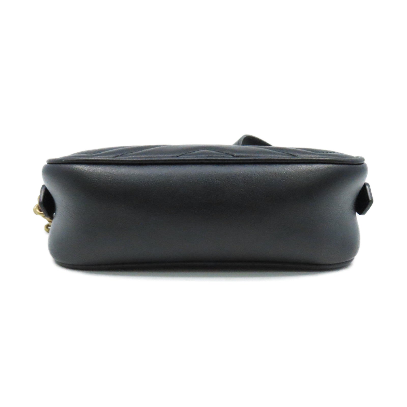 GUCCI 牛皮皮革GG Marmont Mini Shoulder Bag肩背袋黑色