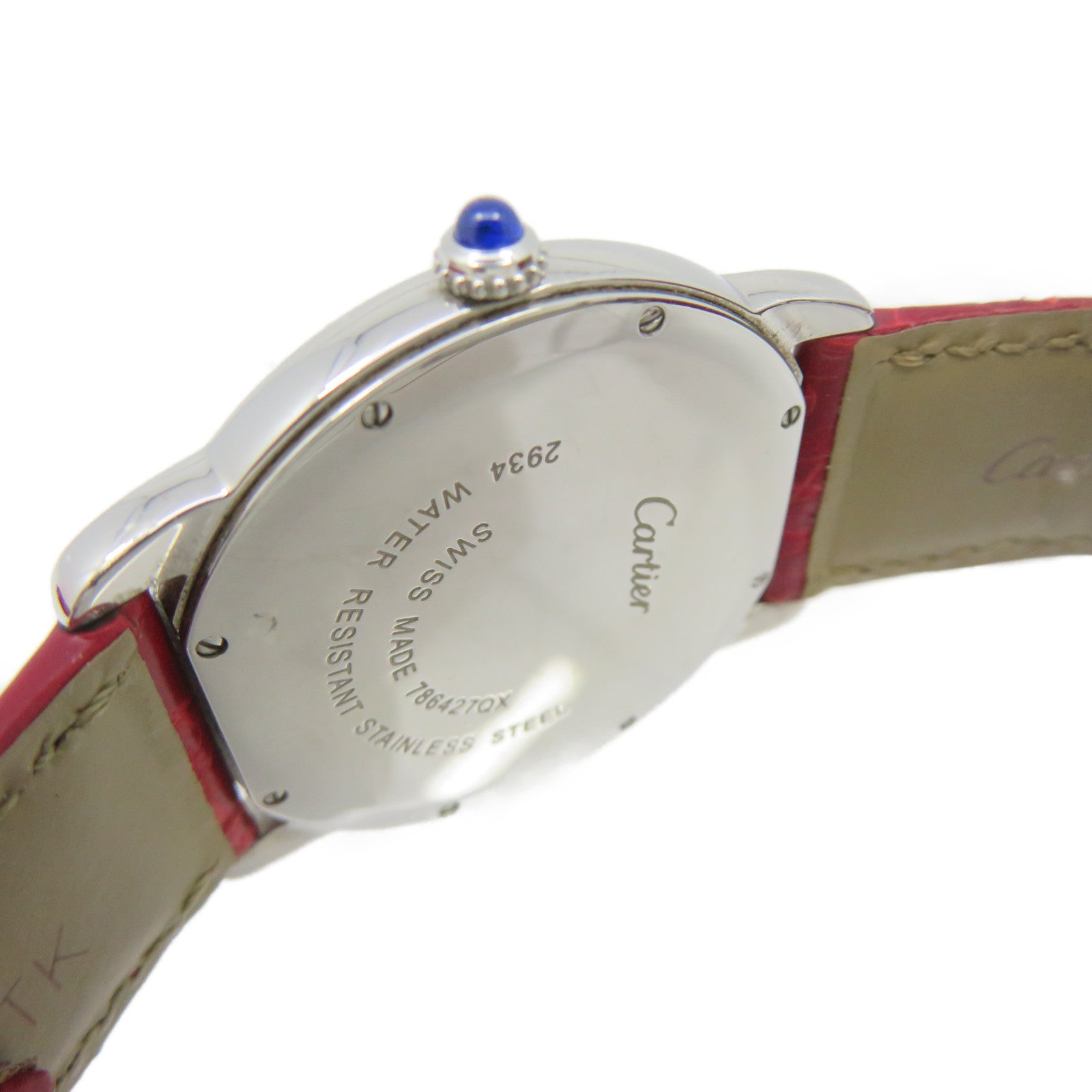 CARTIER Roude Solo de Cartier Watch不鏽鋼/皮帶石英機芯手錶米白色