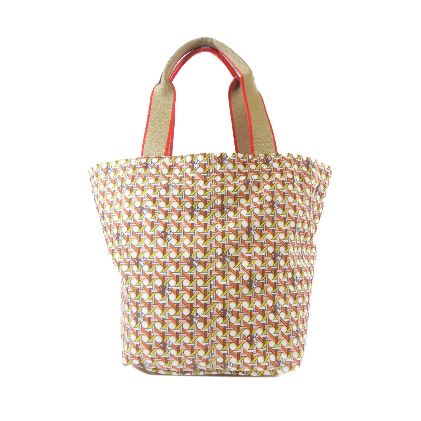 Tory Burch 尼龍Tote Bag金扣手挽袋米色/白色/橙色