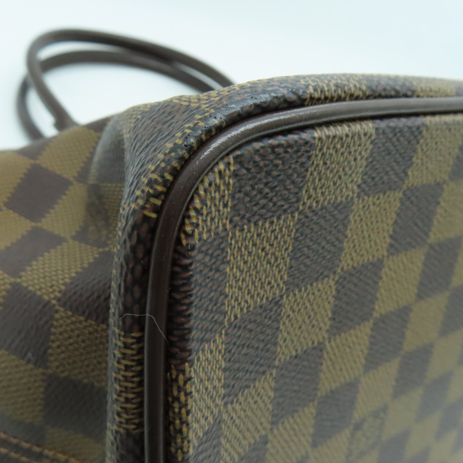 LOUIS VUITTON Damier Saleya MM Hand Bag gold buckle handle shoulder bag brown