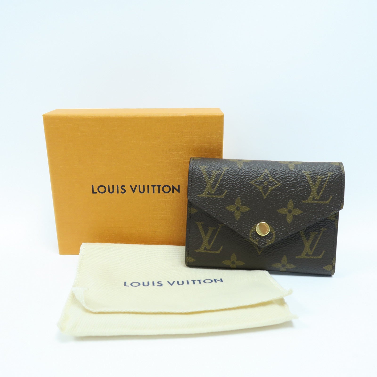 LOUIS VUITTON Monogram Victorine金扣錢包啡色
