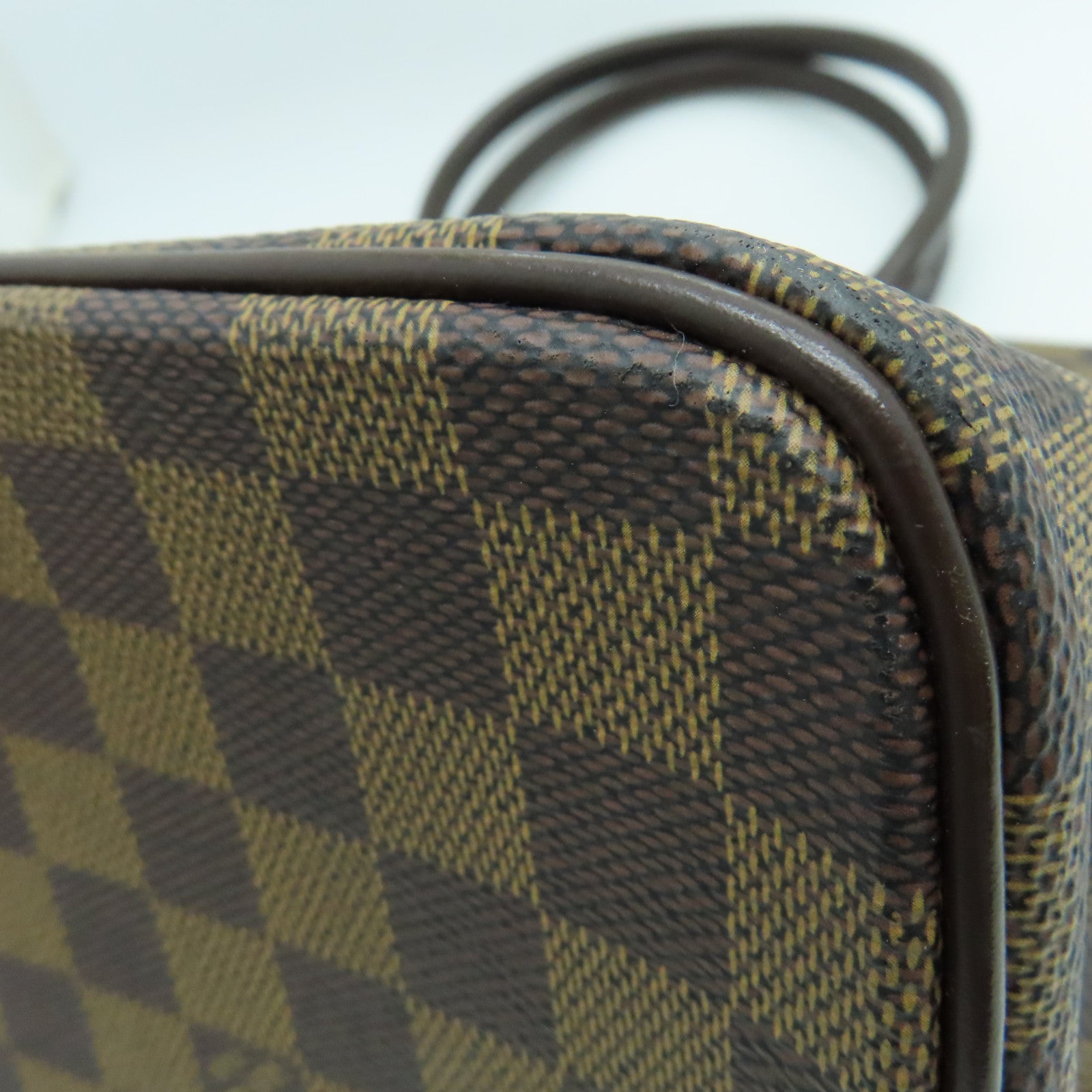 LOUIS VUITTON Damier Saleya MM Hand Bag gold buckle handle shoulder bag brown