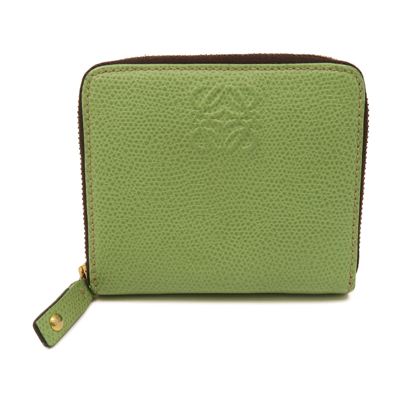 LOEWE 【激減優惠】牛皮皮革Zipper Wallet金扣拉錬錢包綠色
