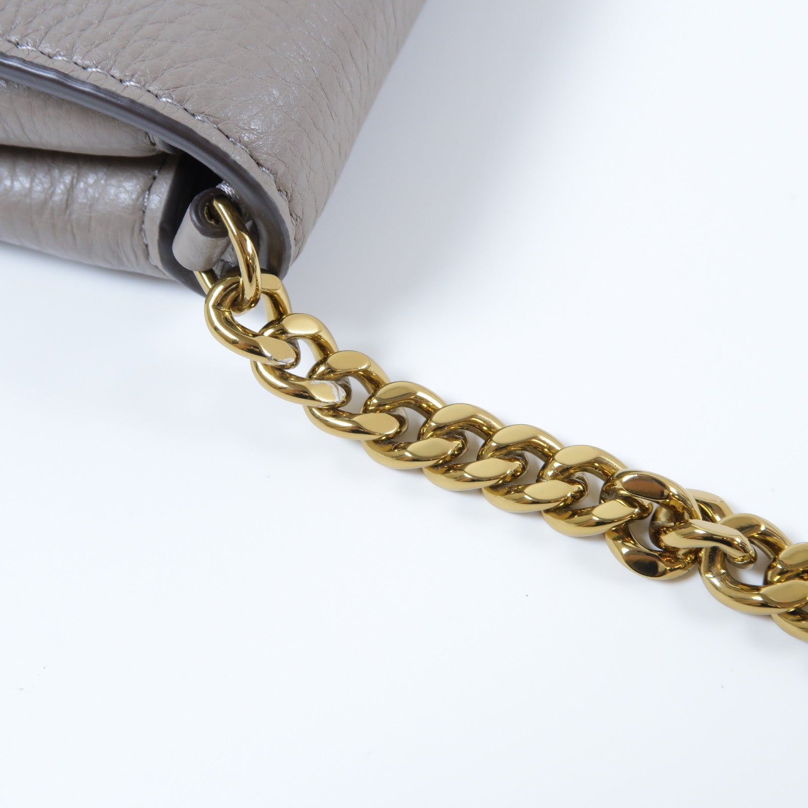 Tory Burch 牛皮皮革Chain Shoulder Bag金扣鏈帶肩背袋灰色