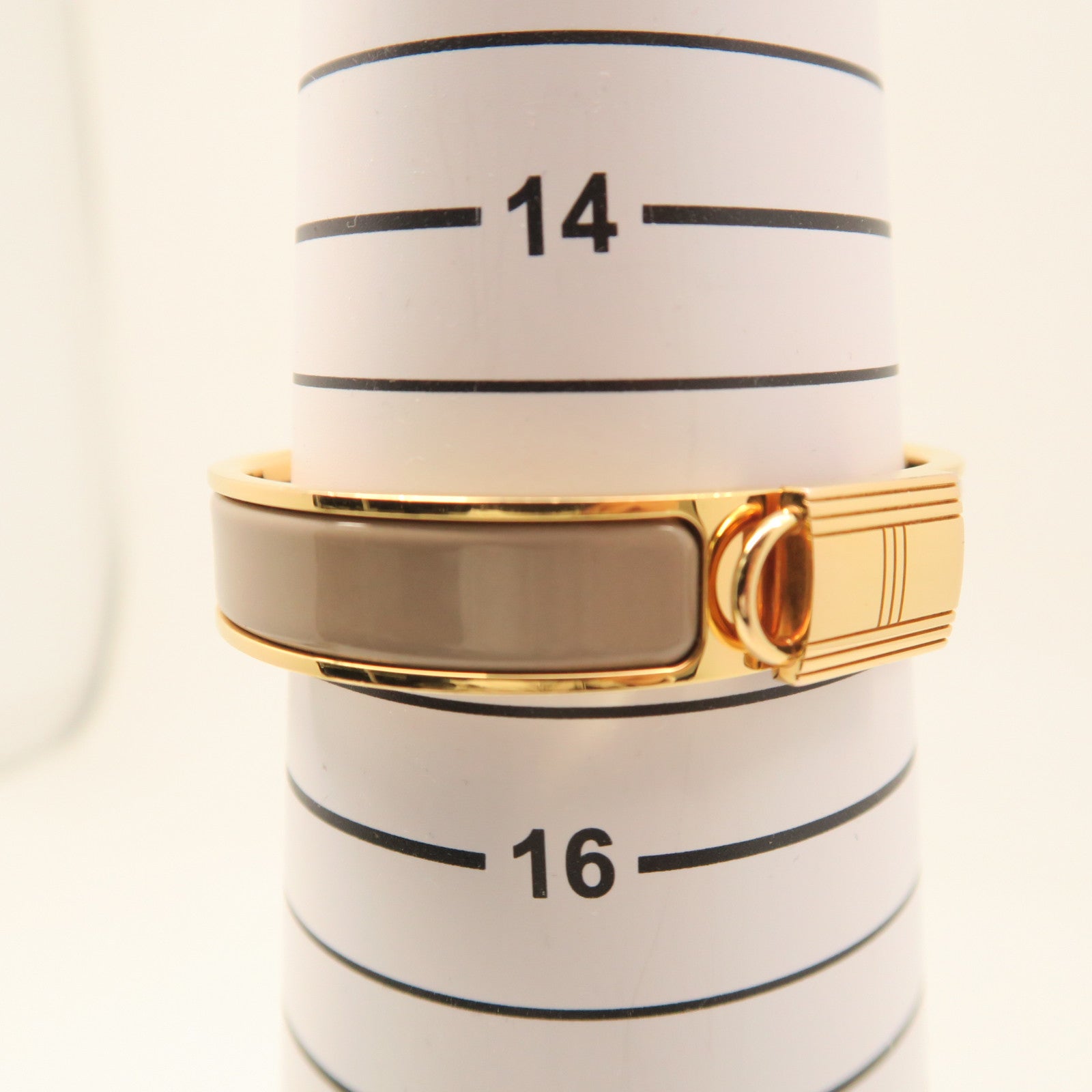 HERMES Metal Clic Cadenas Gold Buckle Bracelet Gold/Grey