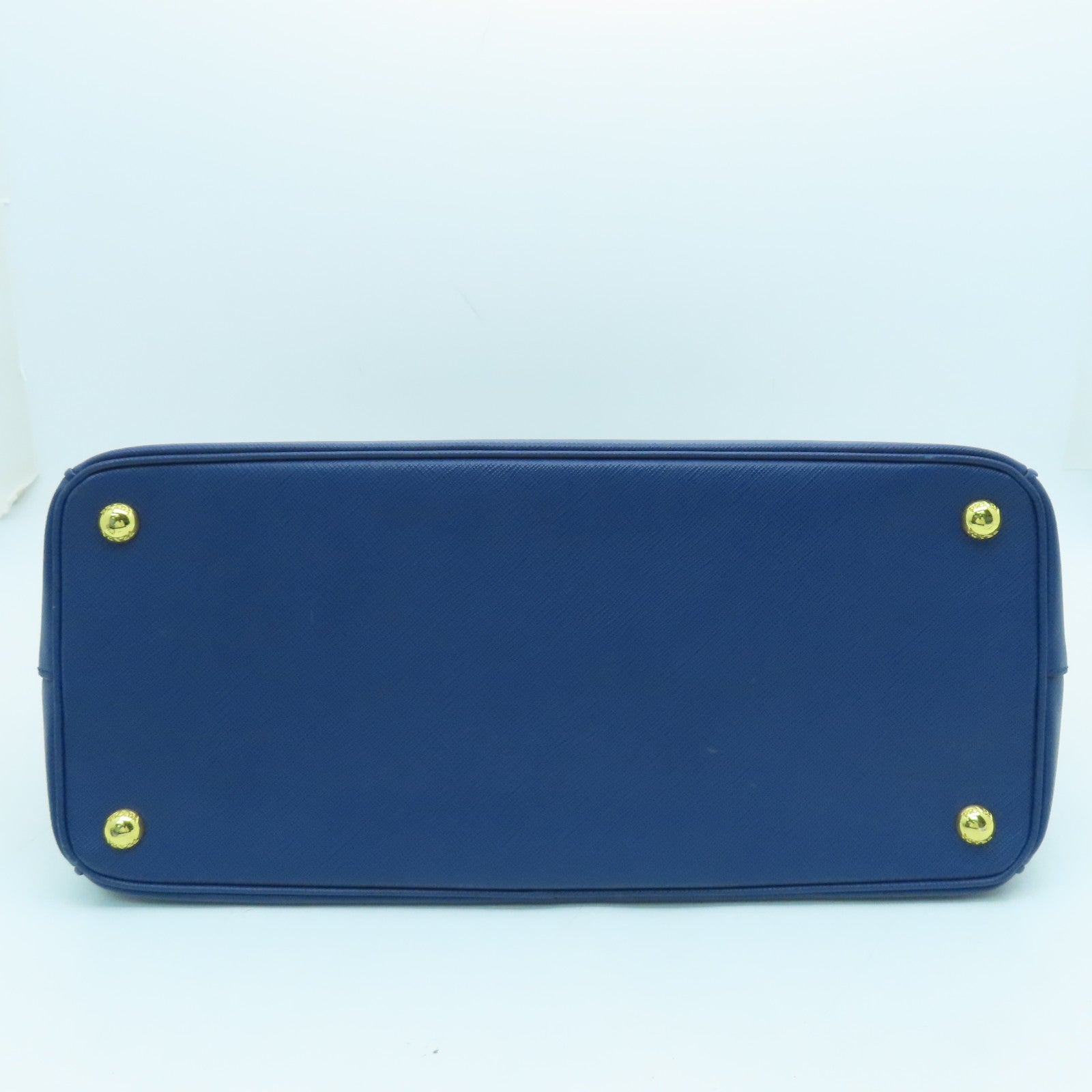 PRADA Saffiano leather 2 Way Shoulder gold buckle handle shoulder bag blue