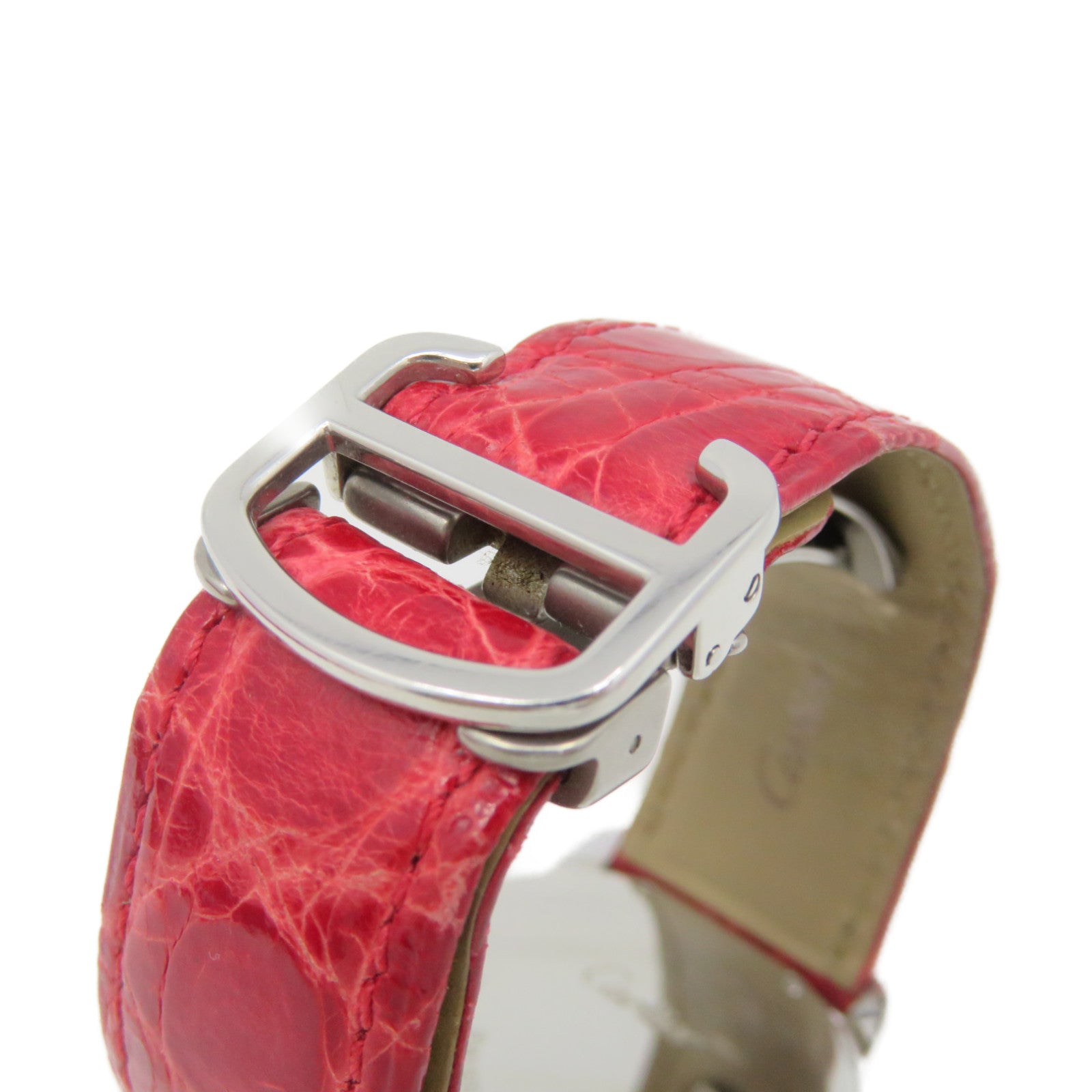 CARTIER Roude Solo de Cartier Watch不鏽鋼/皮帶石英機芯手錶米白色