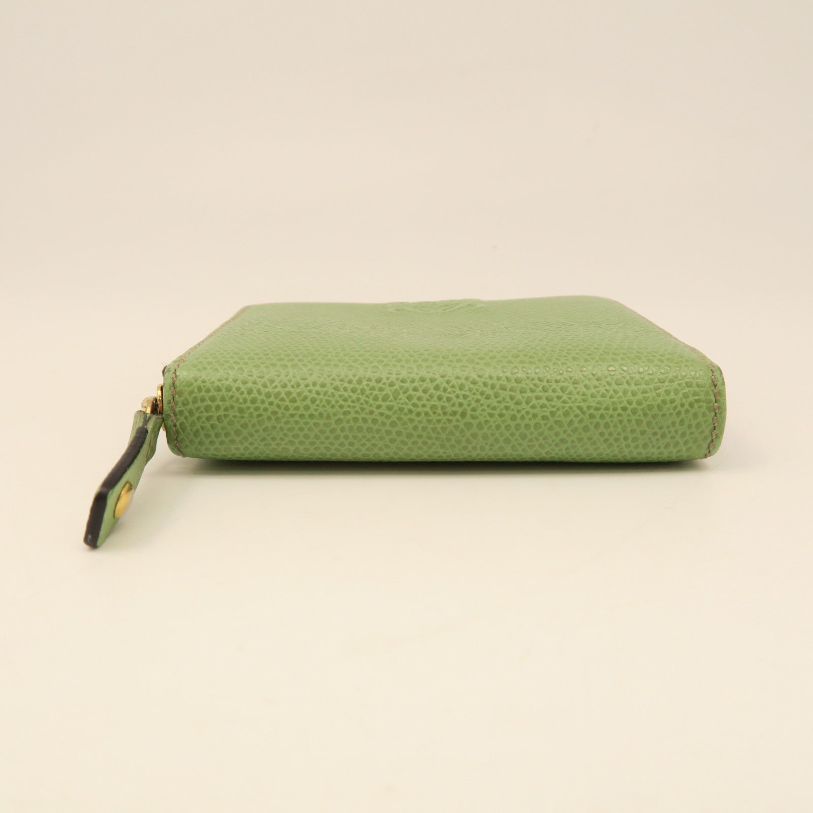 LOEWE 【激減優惠】牛皮皮革Zipper Wallet金扣拉錬錢包綠色