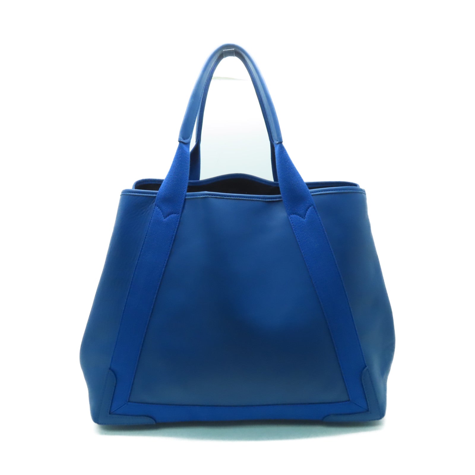 BALENCIAGA 牛皮皮革Cabas銀扣手挽袋藍色