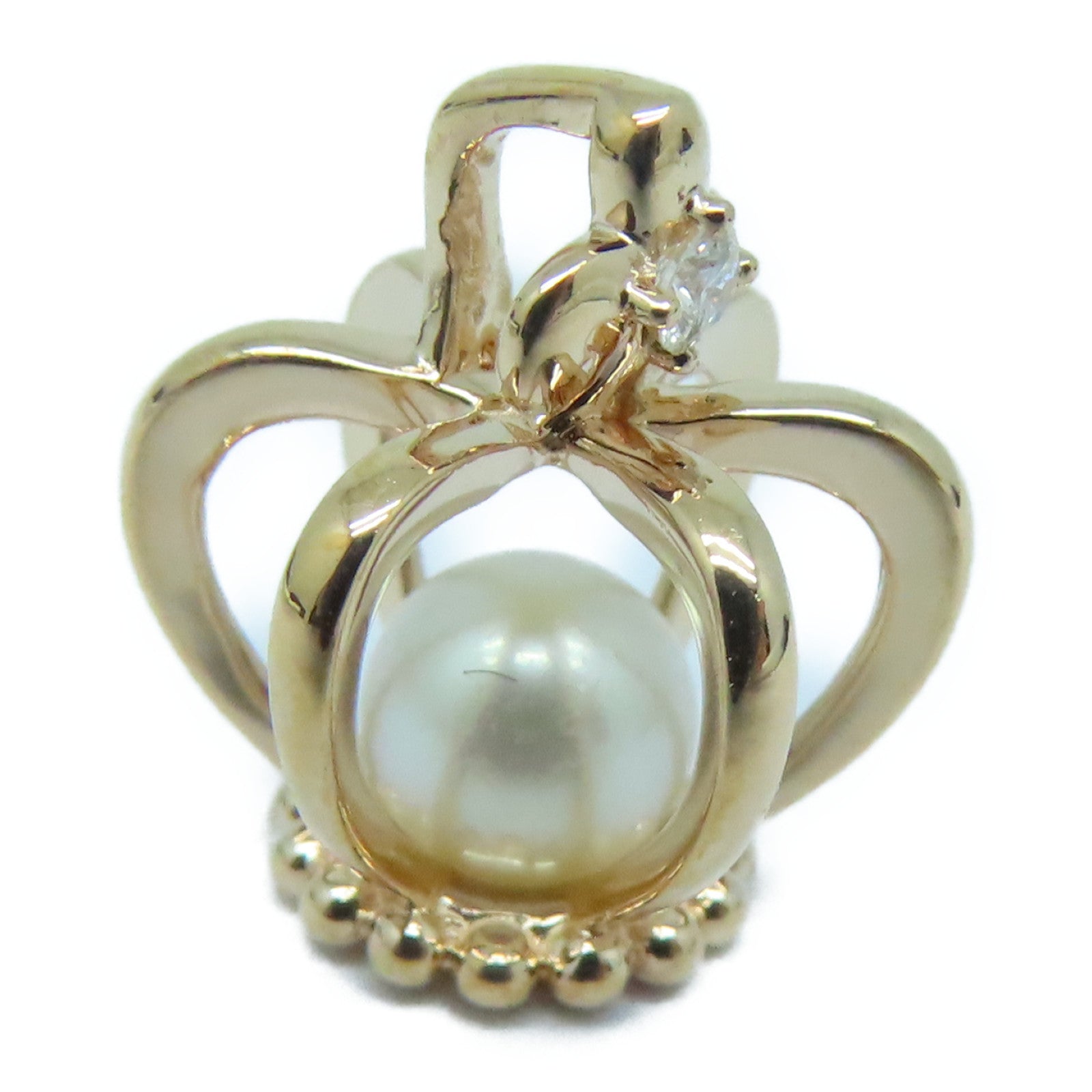 JEWELRY 18K玫瑰金Pendant0.025ct鑽石珍珠吊墜