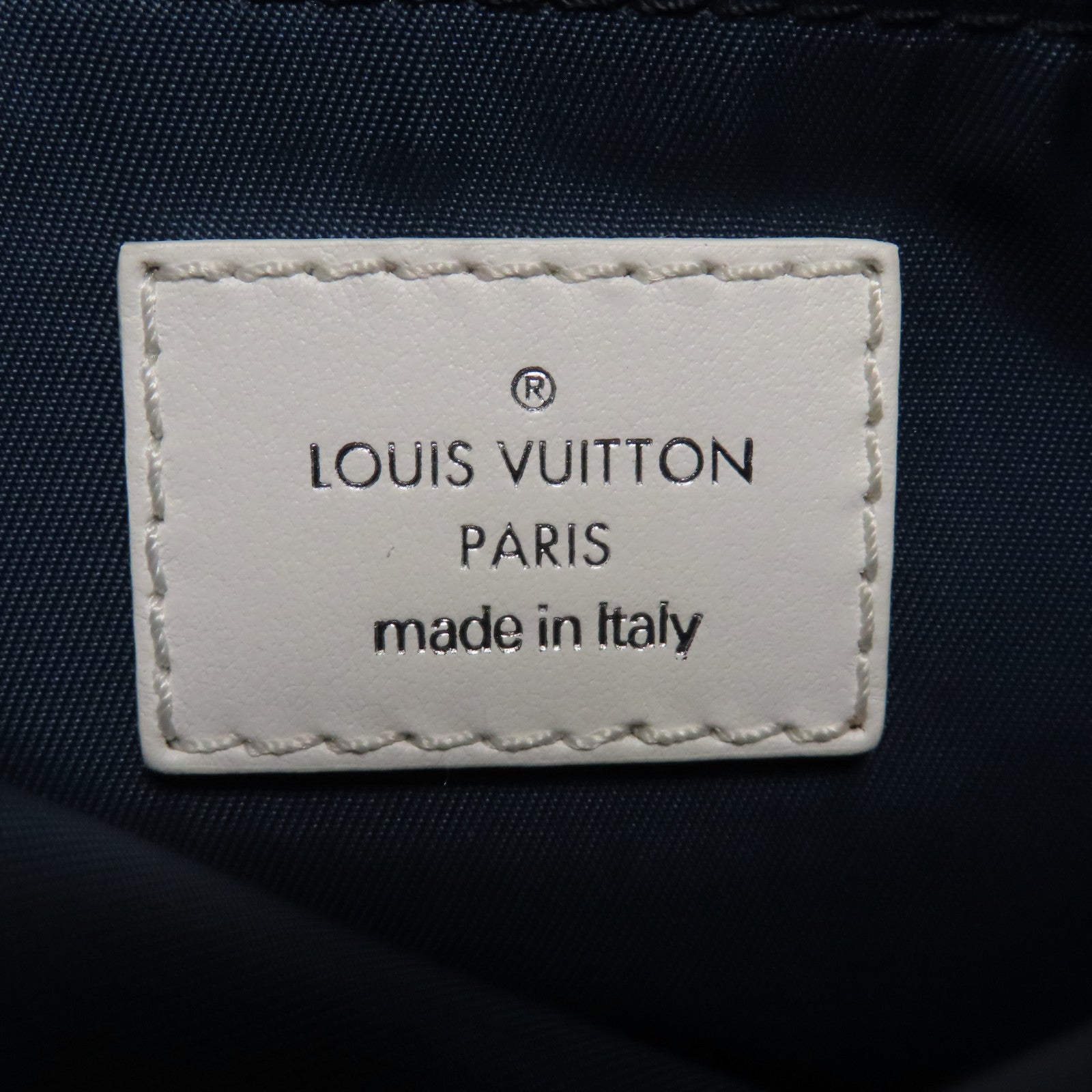 LOUIS VUITTON 帆布Sac Marin BB銀扣肩背袋藍色