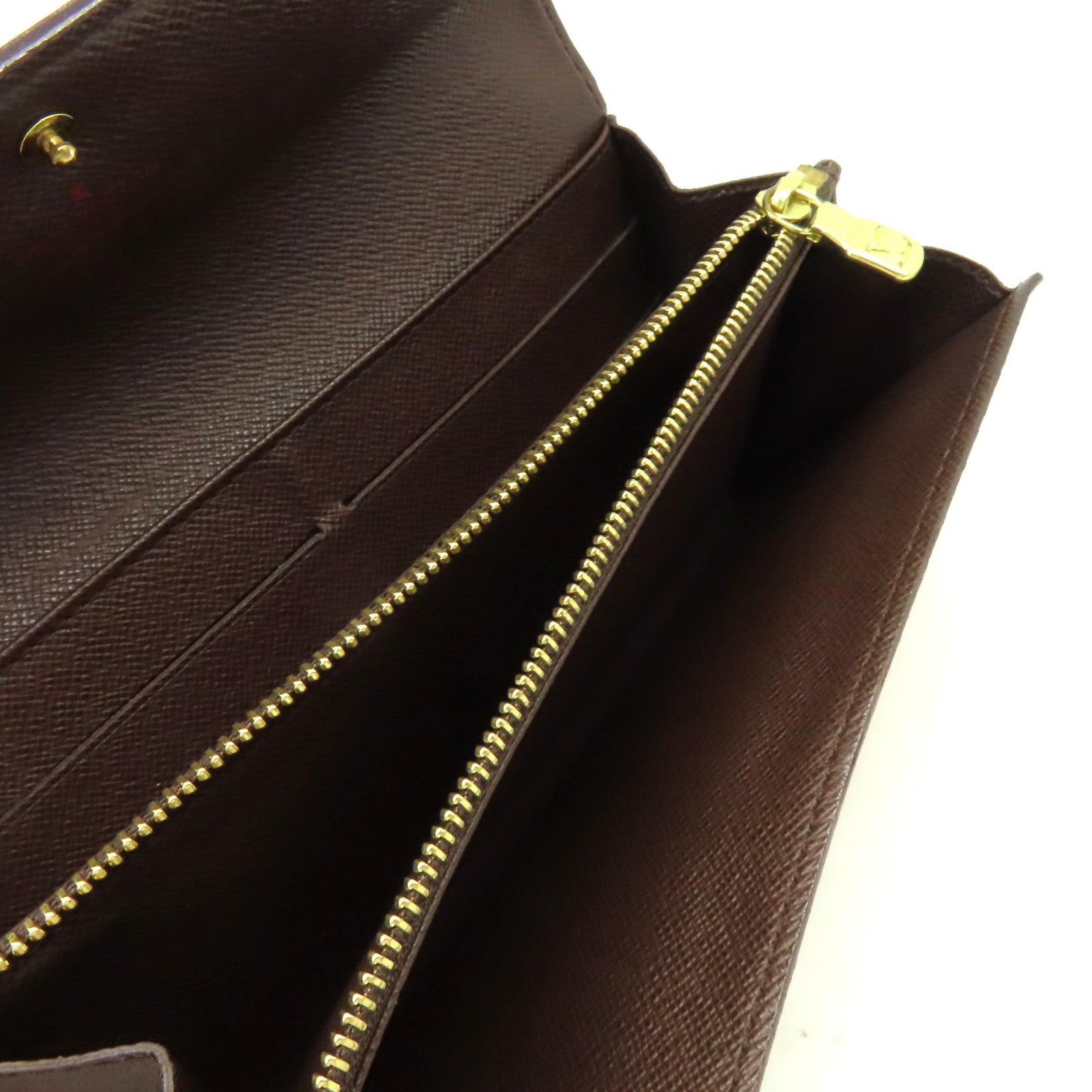 LOUIS VUITTON Damier Portefeuille Sarah Wallet金扣長錢包啡色