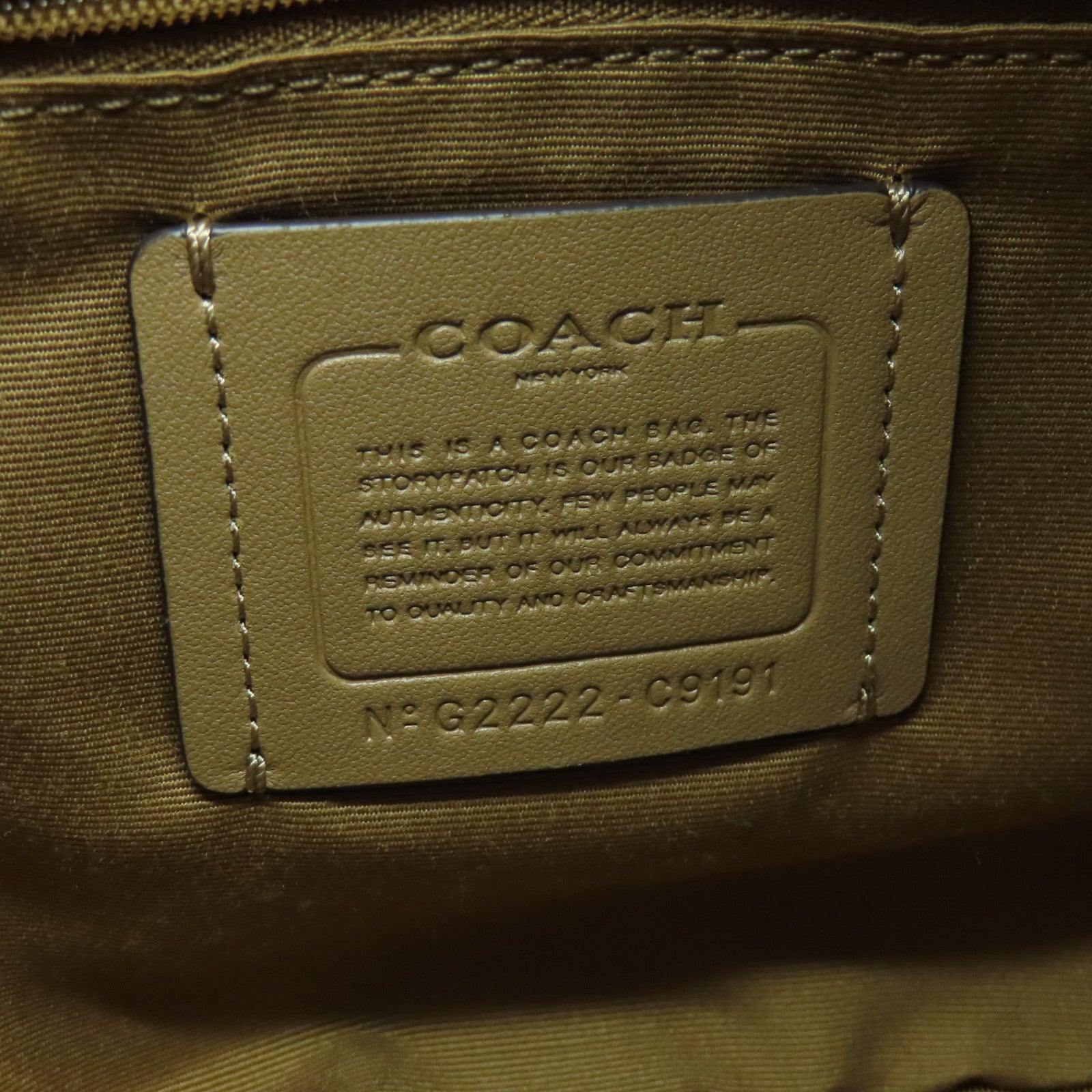 COACH 牛皮皮革Shoulder Bag金扣手挽肩背两用袋杏色