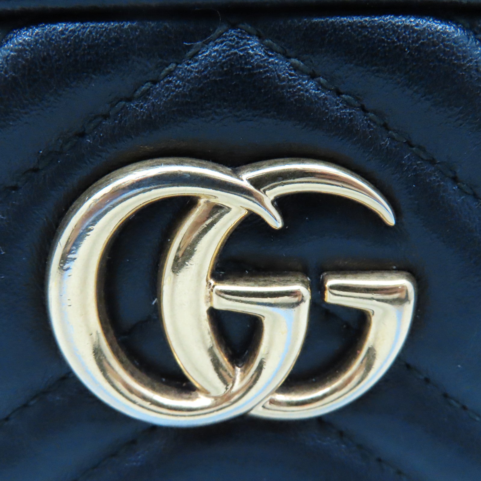 GUCCI 牛皮皮革GG Marmont Mini Shoulder Bag肩背袋黑色