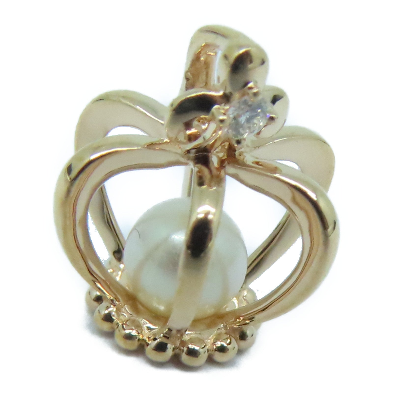 JEWELRY 18K玫瑰金Pendant0.025ct鑽石珍珠吊墜