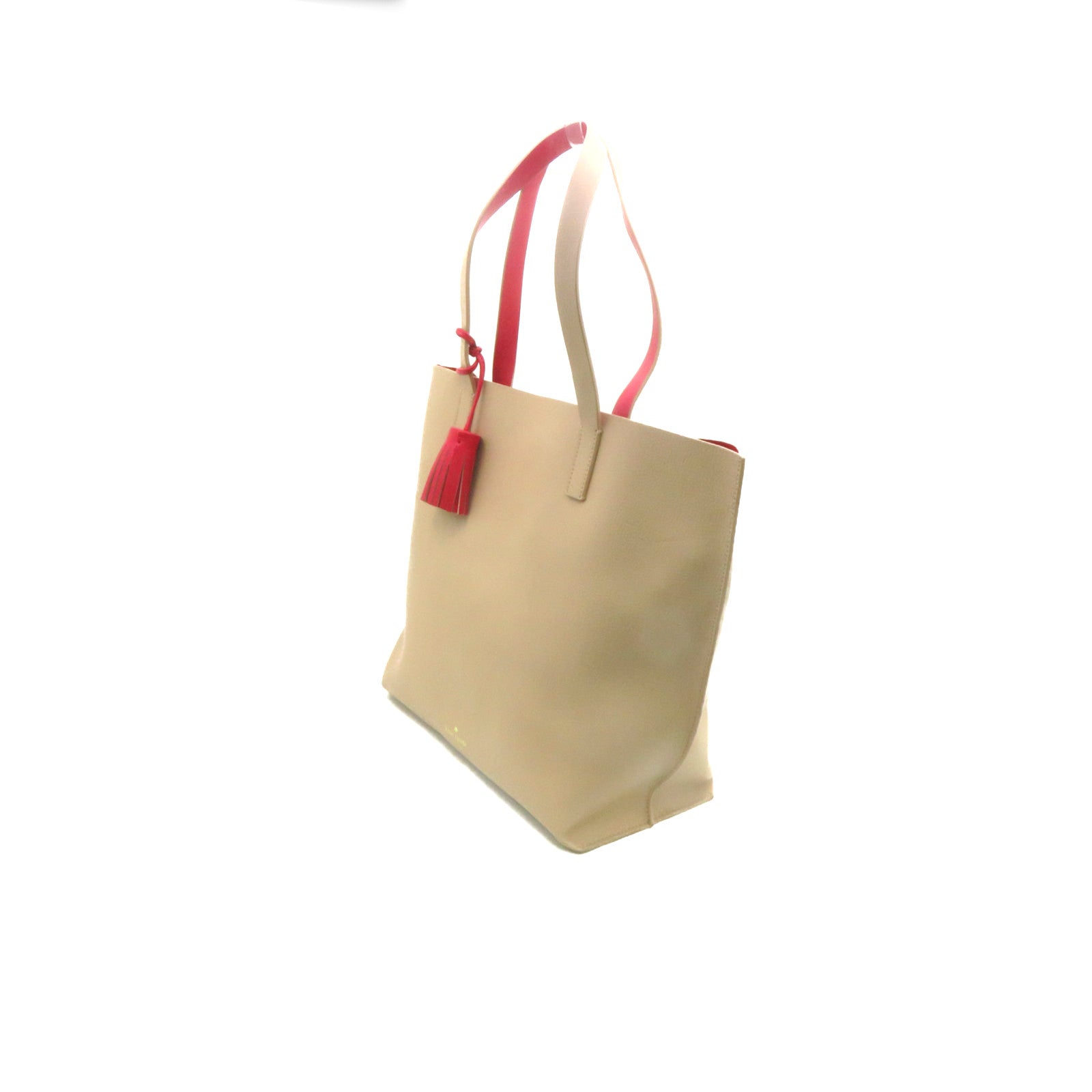 Kate Spade 牛皮皮革Tote Bag肩背袋裸色/红色