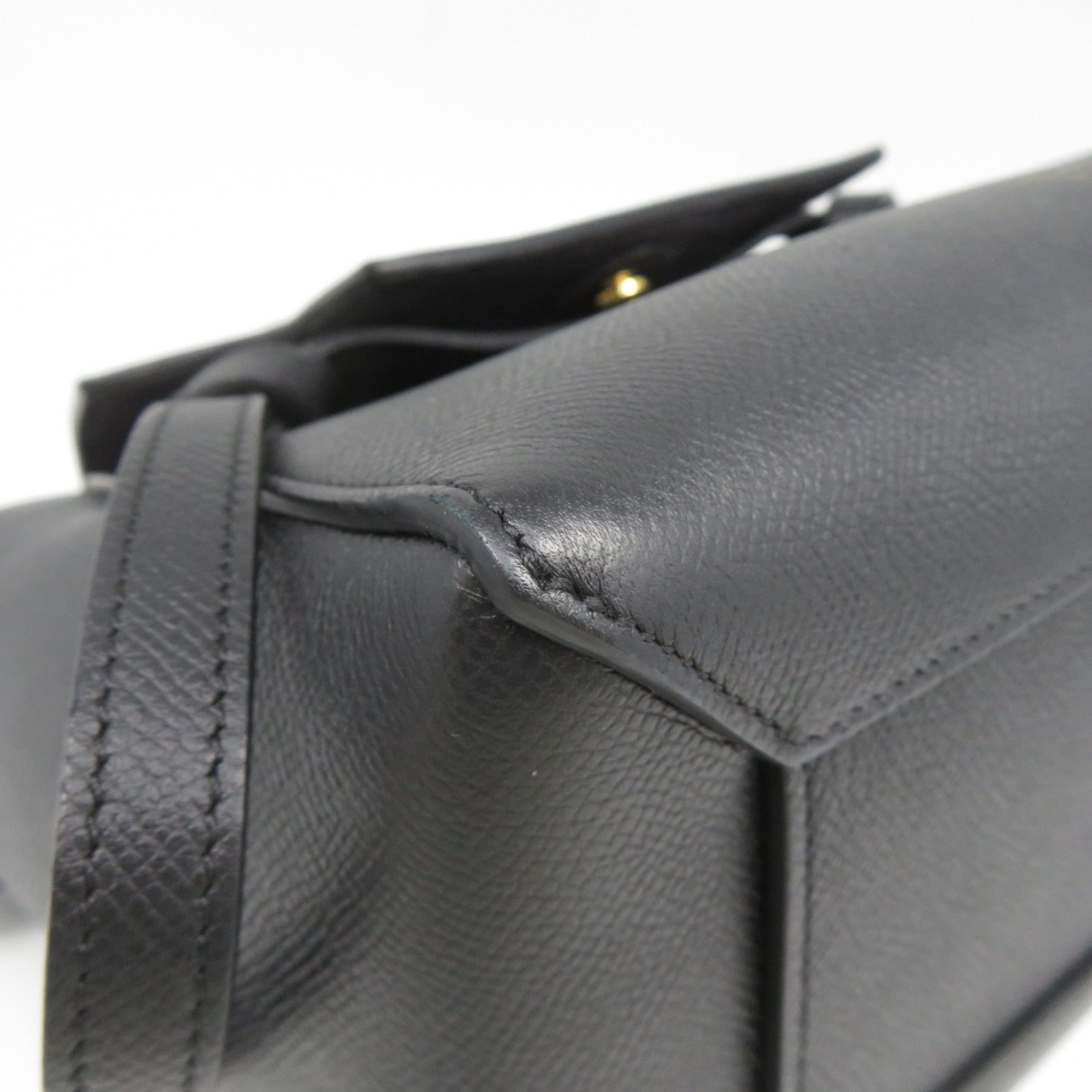 CELINE 牛皮皮革Belt Bag金扣手挽肩背兩用袋黑色
