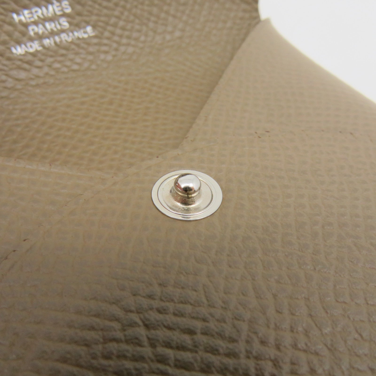 HERMES Epsom皮革Bastia Coin purse银扣零钱包Eoupe啡色