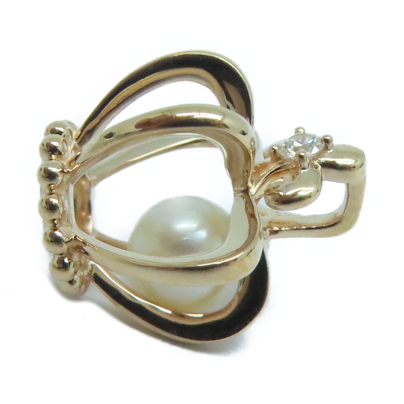 JEWELRY 18K玫瑰金Pendant0.025ct鑽石珍珠吊墜