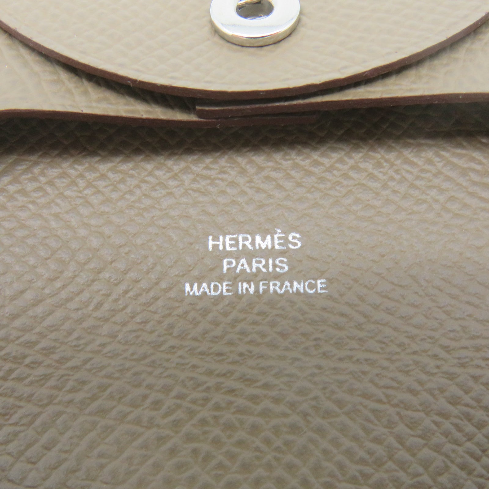 HERMES Epsom皮革Bastia Coin purse银扣零钱包Eoupe啡色