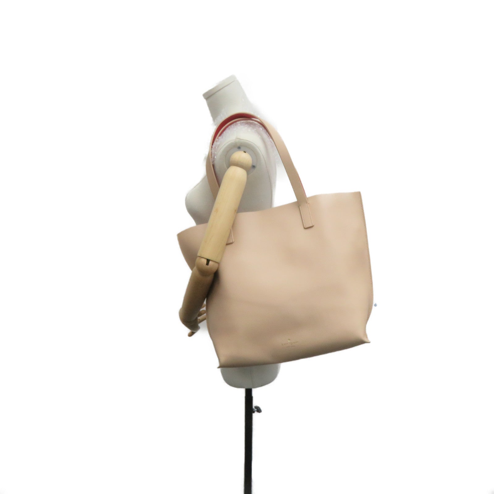Kate Spade 牛皮皮革Tote Bag肩背袋裸色/红色