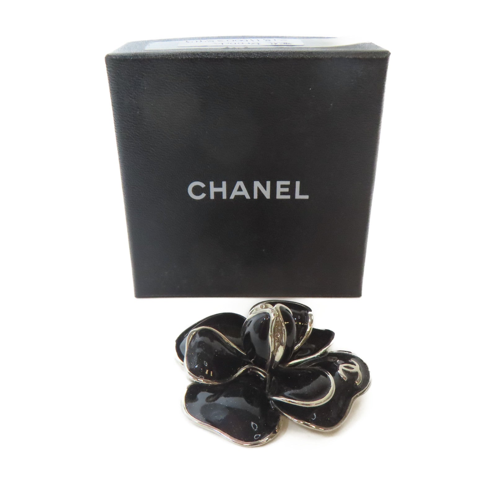 CHANEL 金屬Brooch銀扣胸針黑色