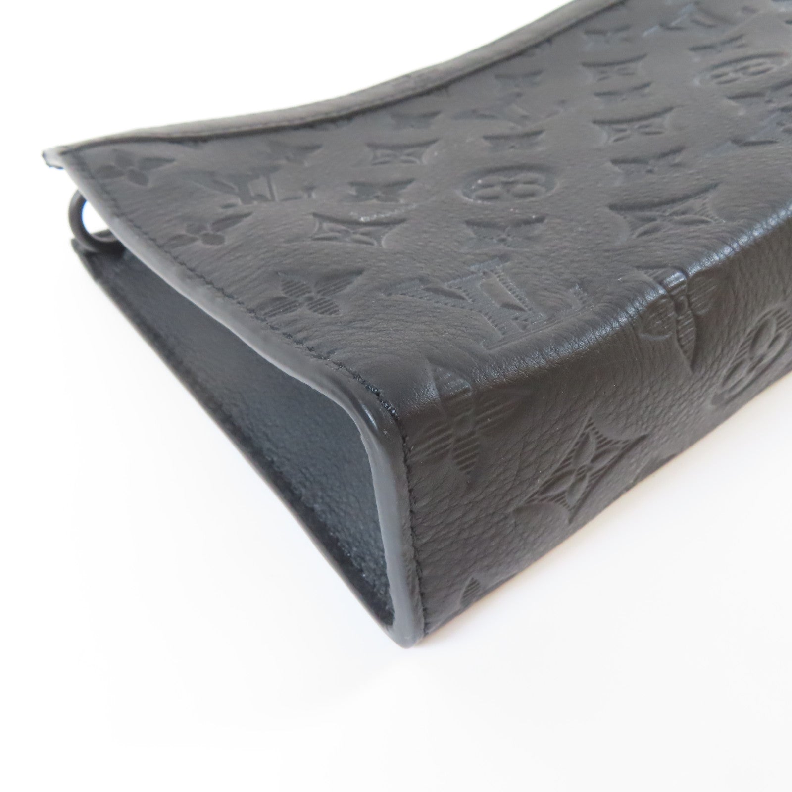LOUIS VUITTON 牛皮皮革Gaston黑扣肩背袋黑色