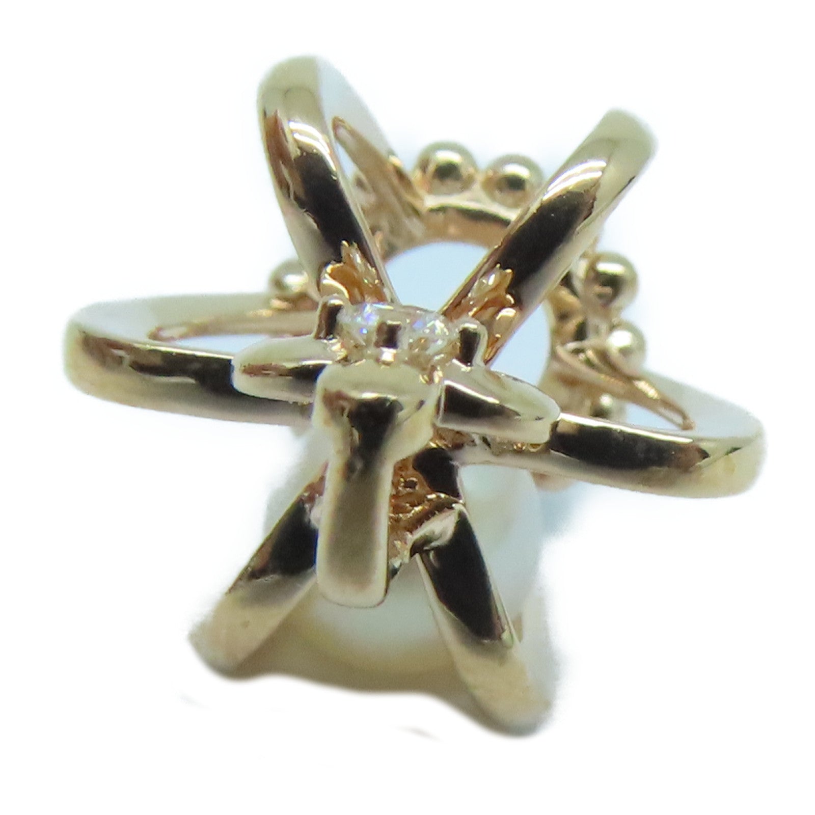 JEWELRY 18K玫瑰金Pendant0.025ct鑽石珍珠吊墜