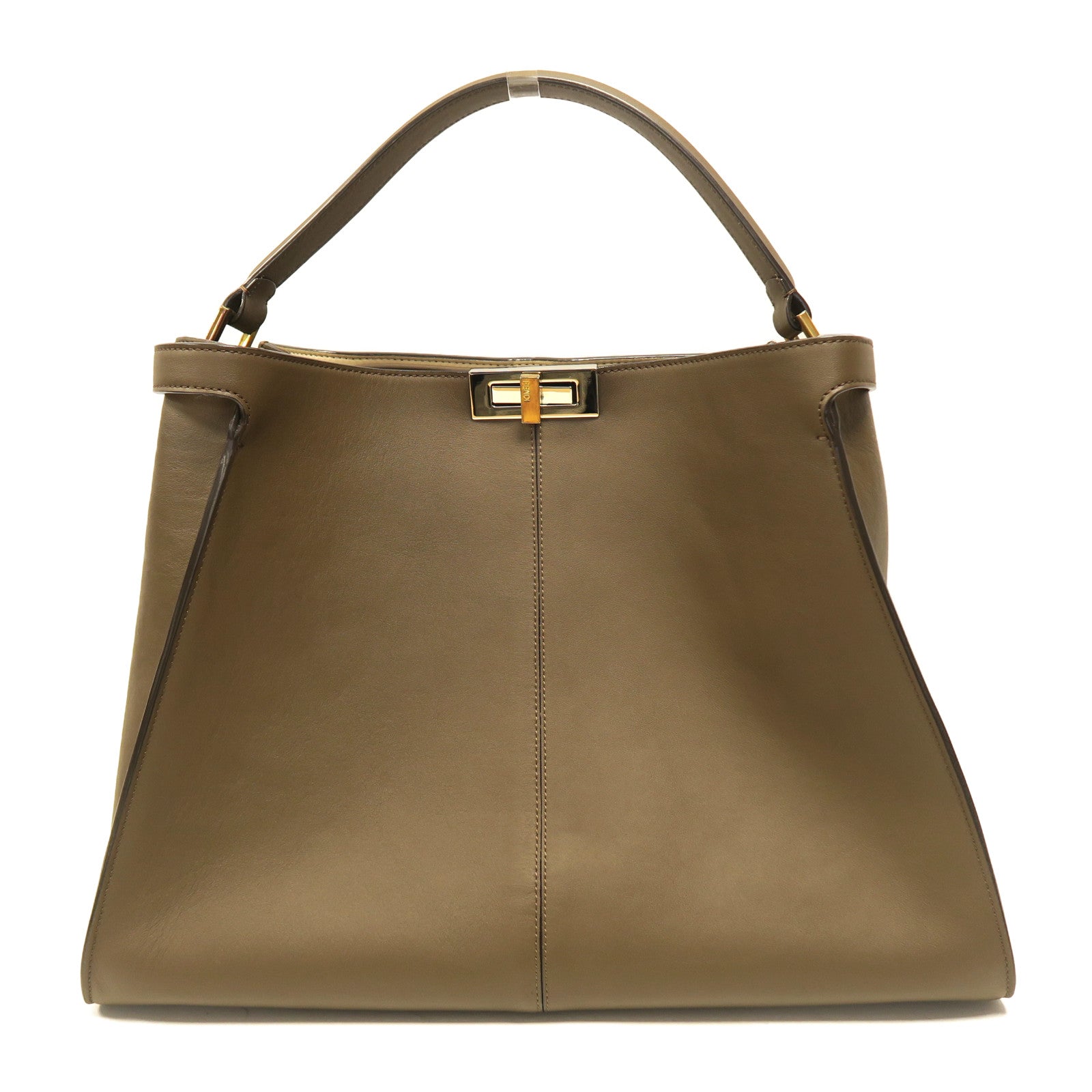 FENDI 皮革Peekaboo X-Lite肩背袋啡色