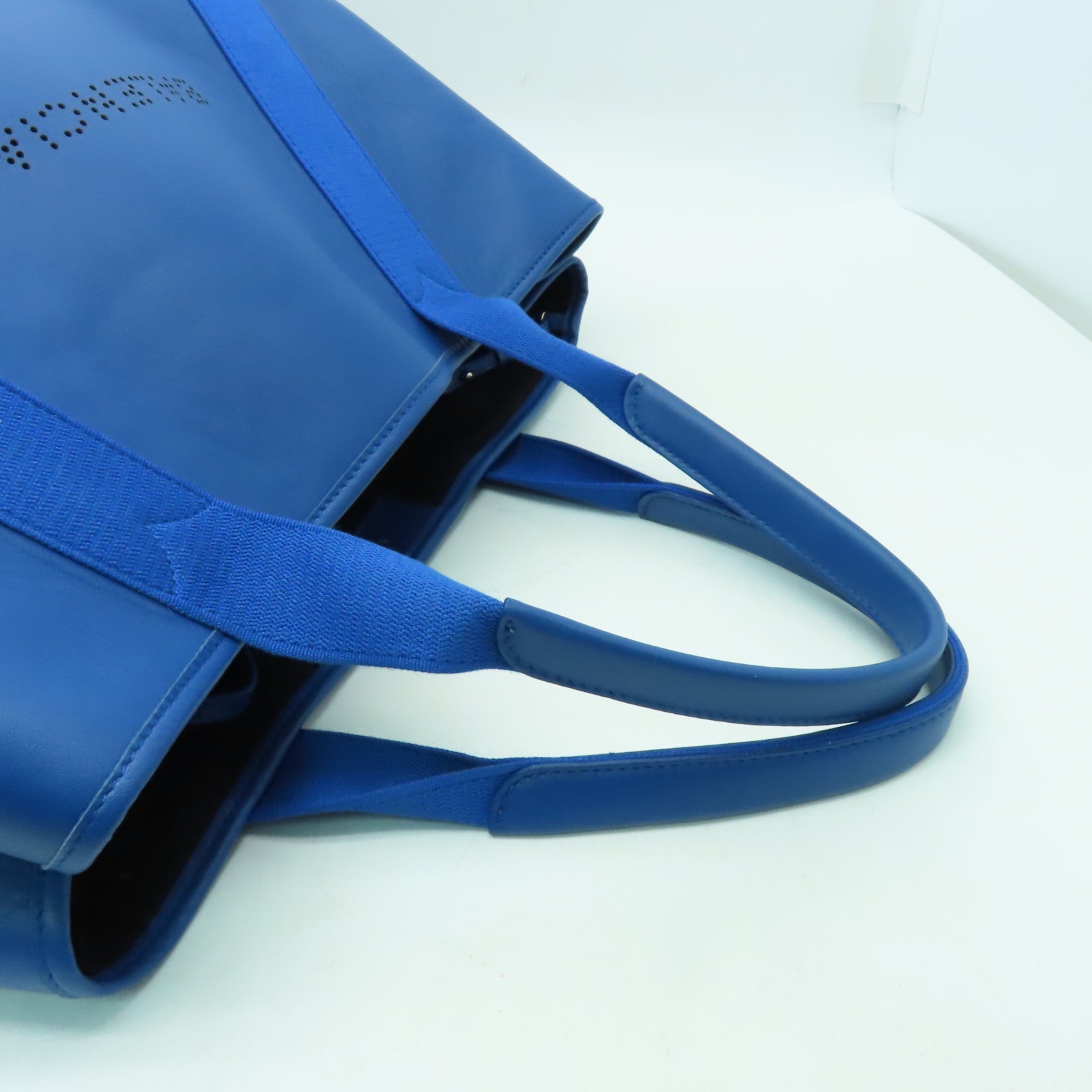 BALENCIAGA 牛皮皮革Cabas銀扣手挽袋藍色