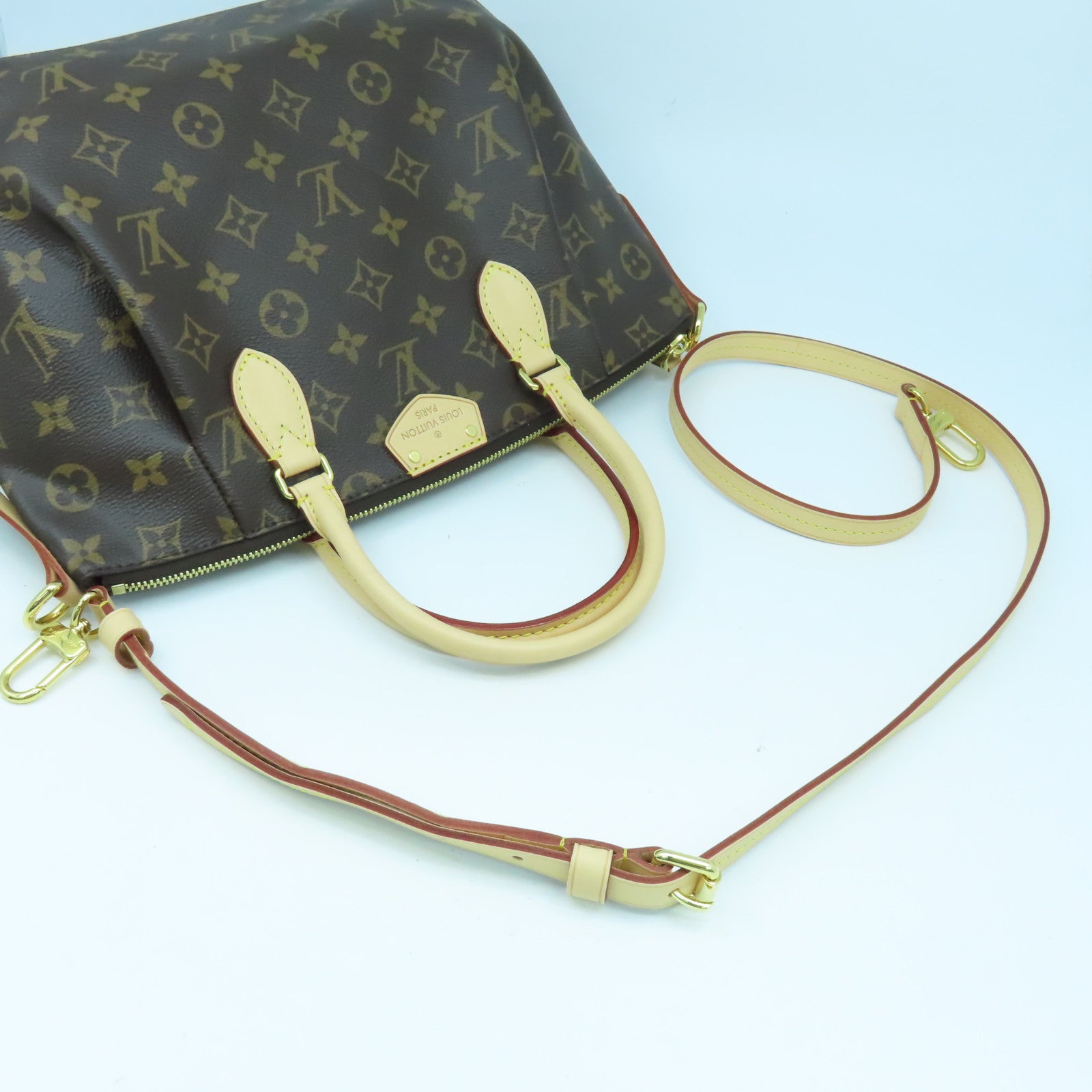 LOUIS VUITTON Monogram Turenne PM金扣手挽肩背兩用袋啡色