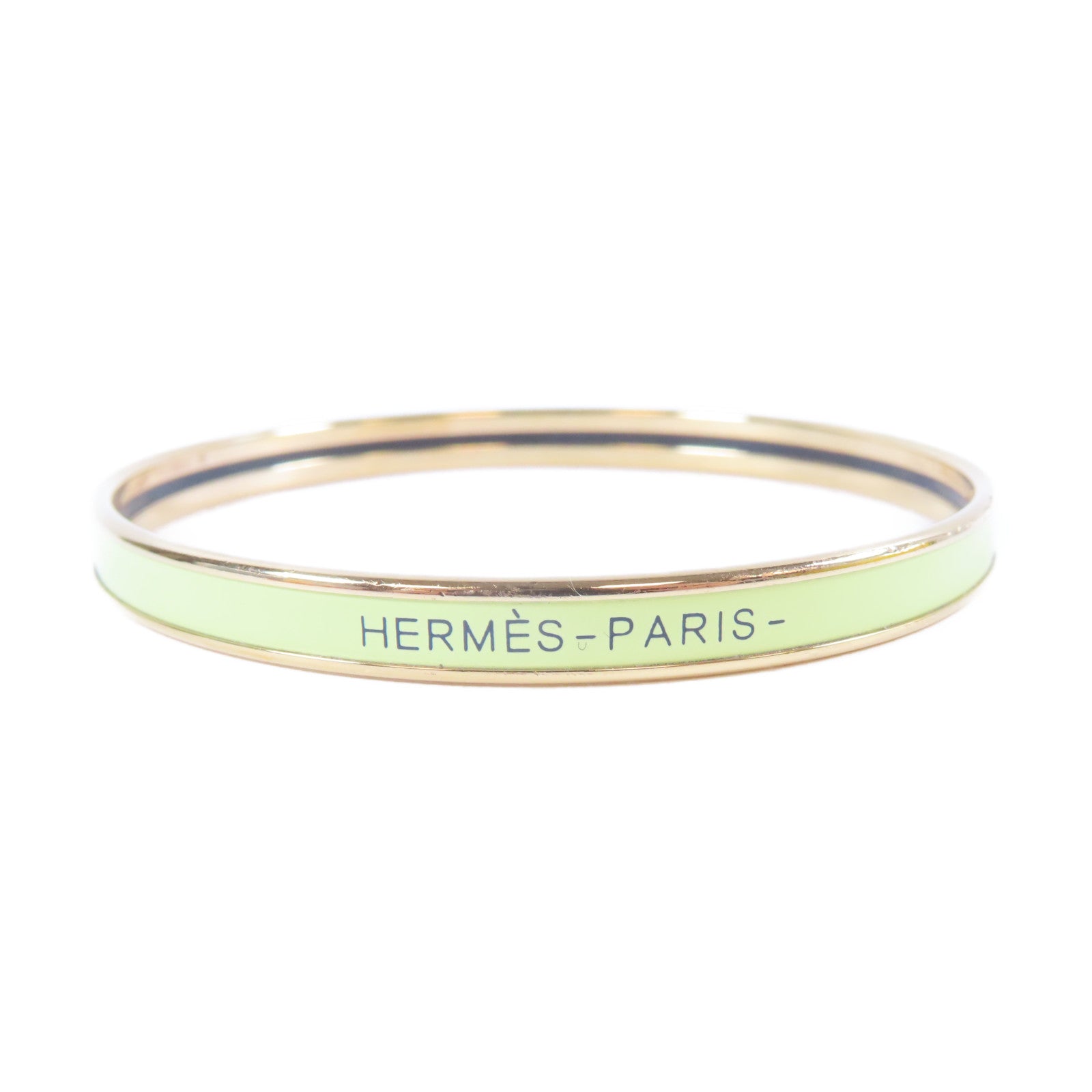 HERMES 金屬Bangle手鐲金色/黃色#18.5cm