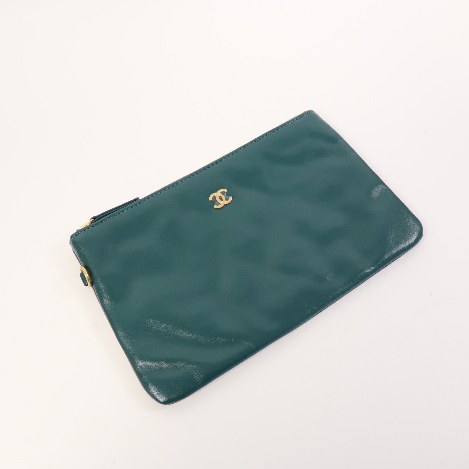 CHANEL 菱格牛皮皮革Chanel 22 Small金扣鏈帶肩背袋綠色