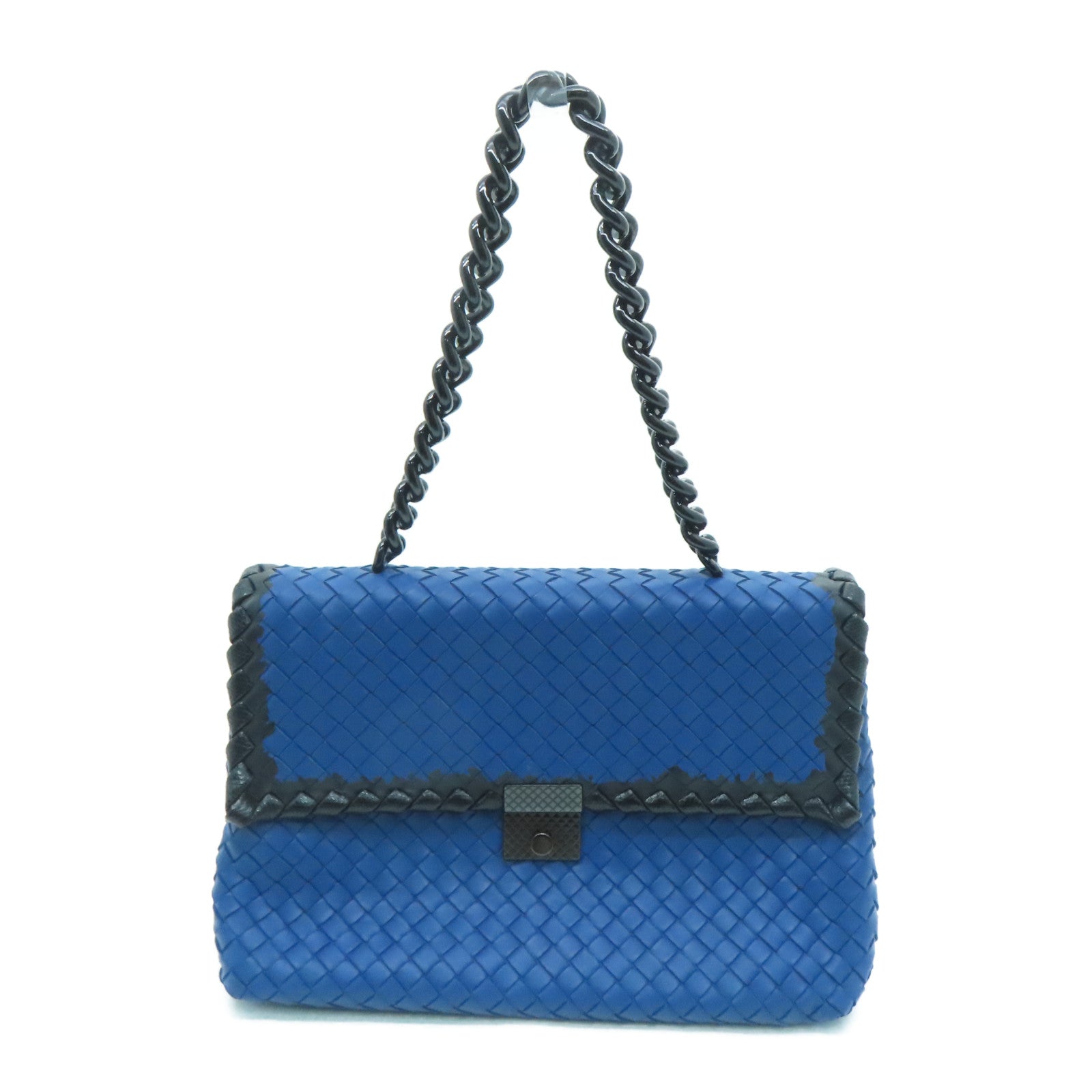 BOTTEGA VENETA 牛皮皮革Shoulder Bag链带肩背袋蓝色