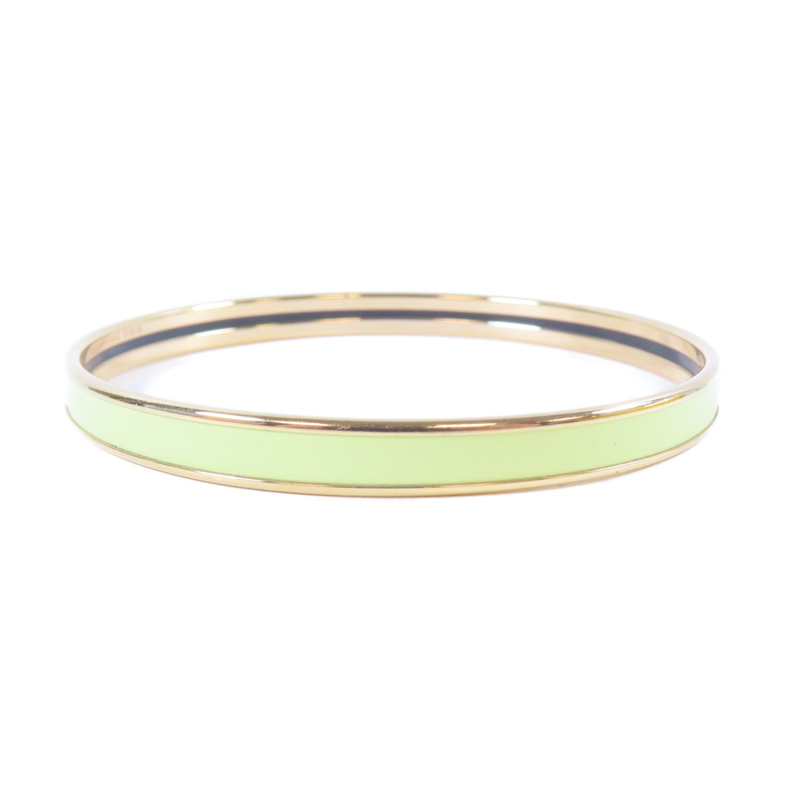 HERMES 金屬Bangle手鐲金色/黃色#18.5cm