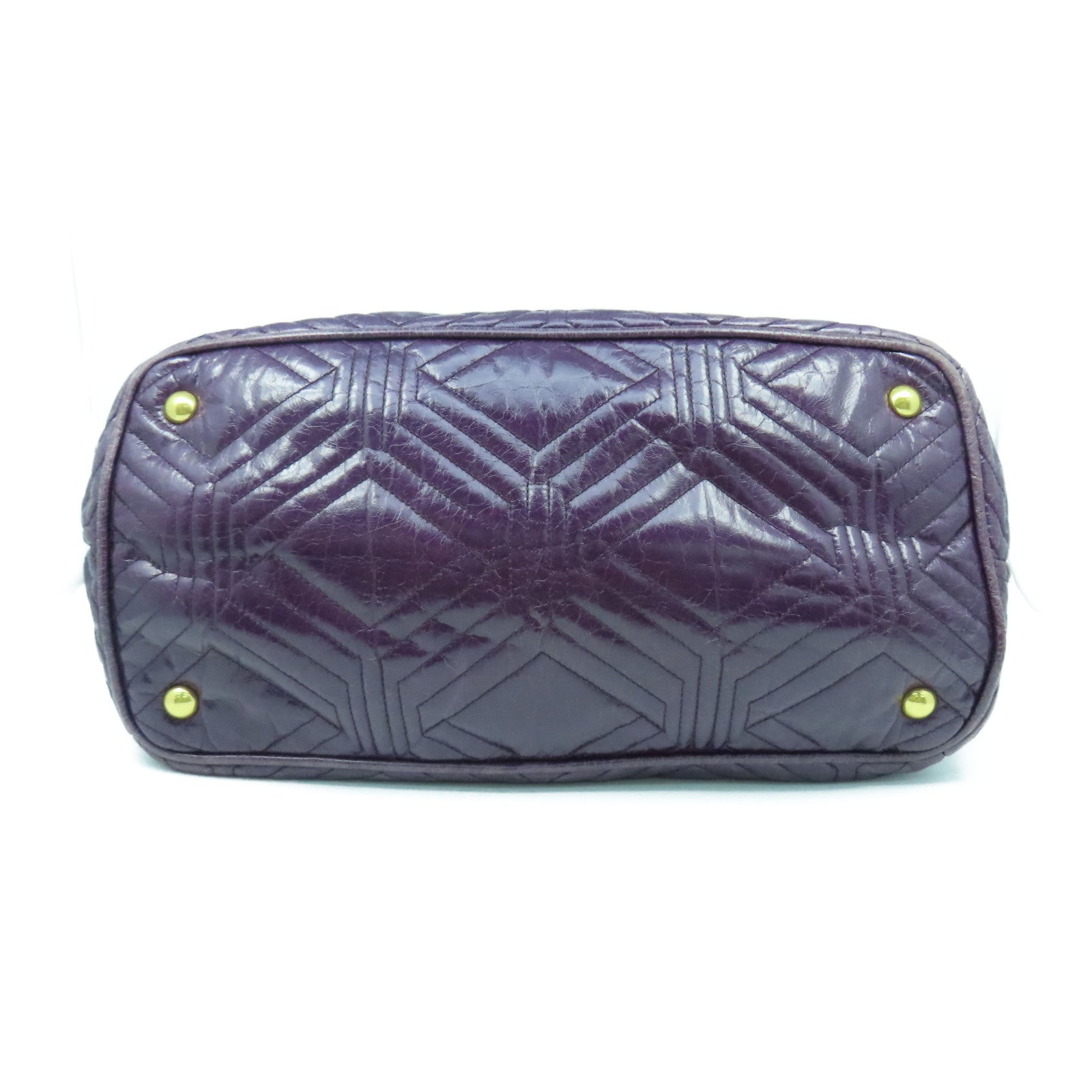 Miu Miu 【激減優惠】牛皮皮革2 Way Shoulder Bag金扣手挽肩背兩用袋紫色