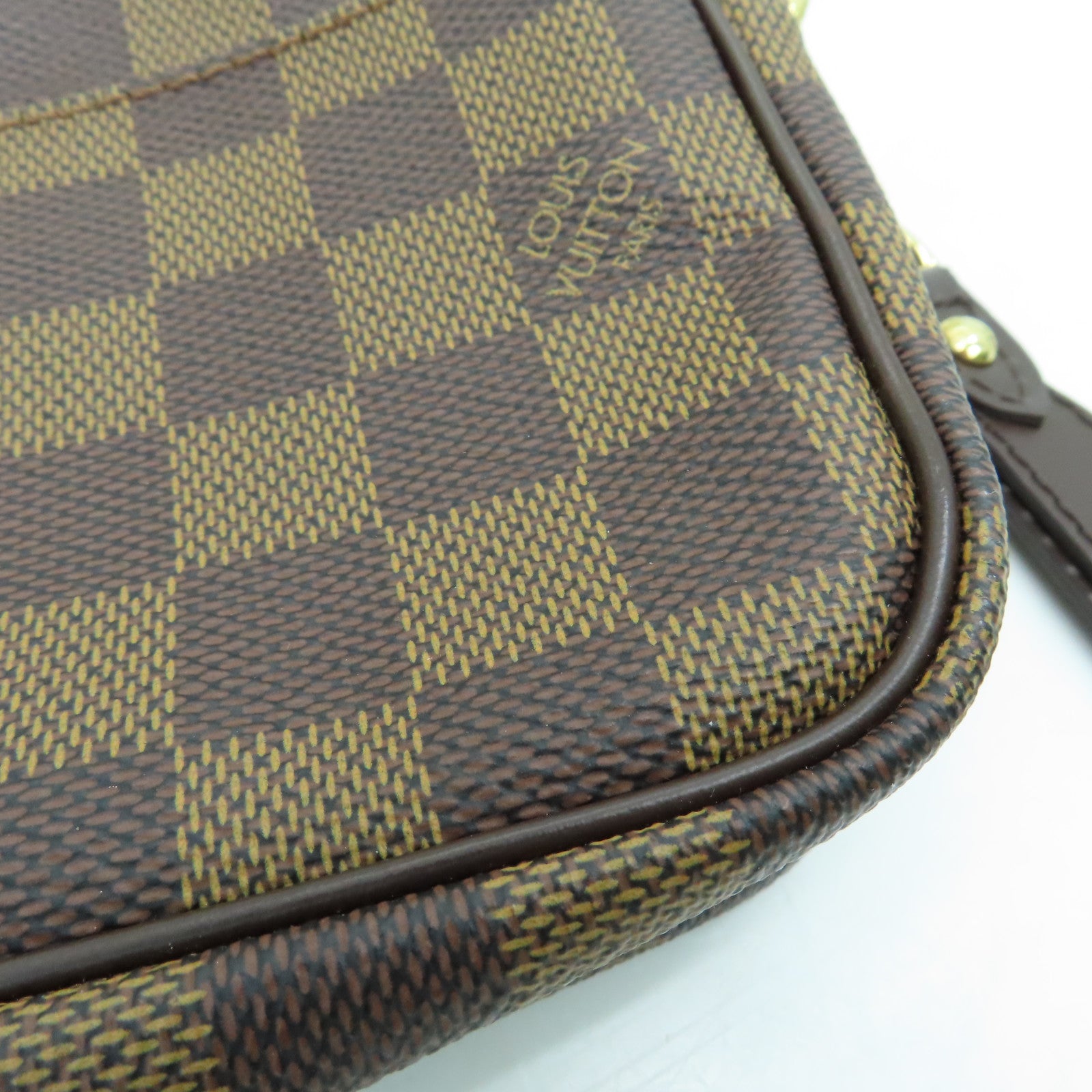 LOUIS VUITTON Damier Pochette Macau金扣手拿包啡色
