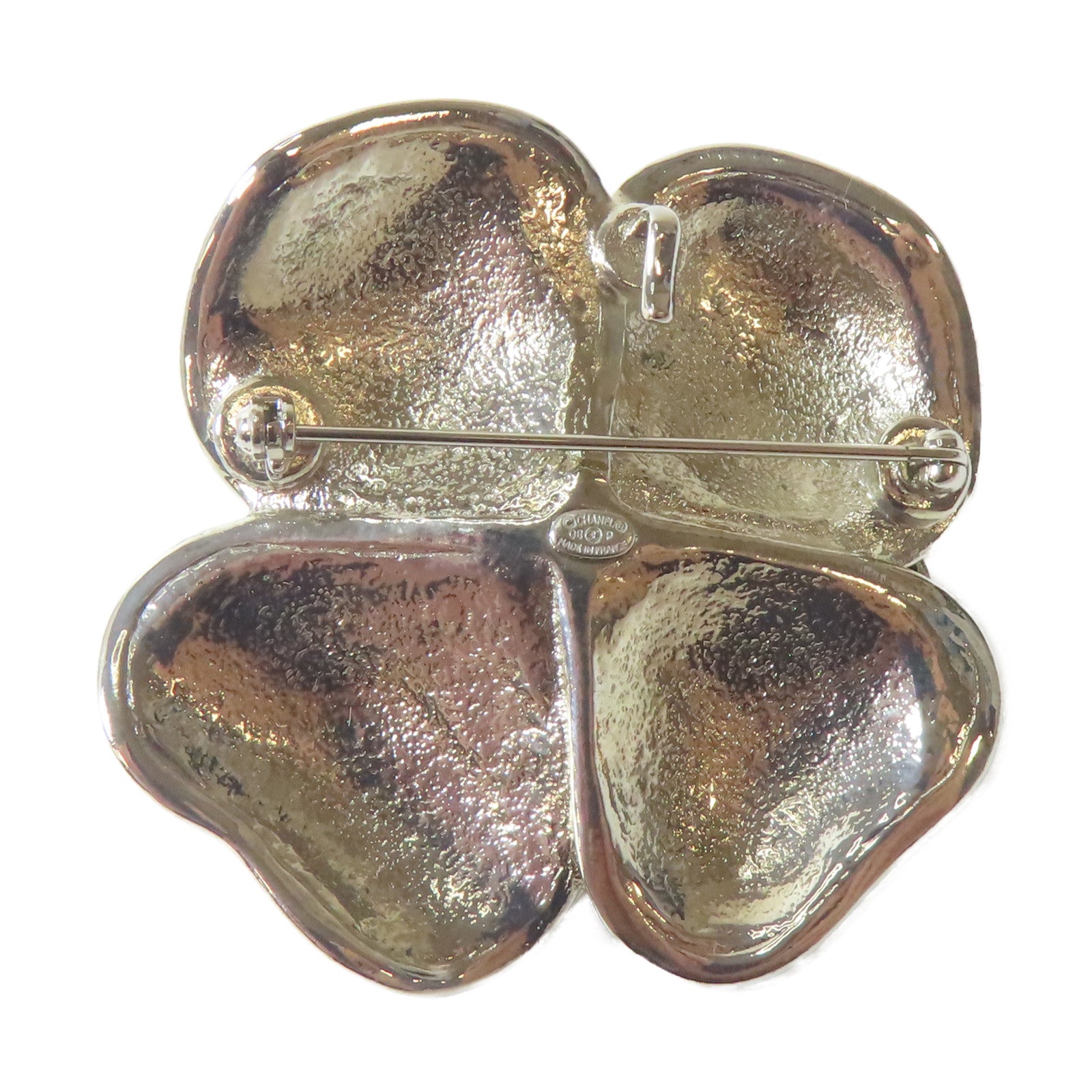 CHANEL 金屬Brooch銀扣胸針黑色