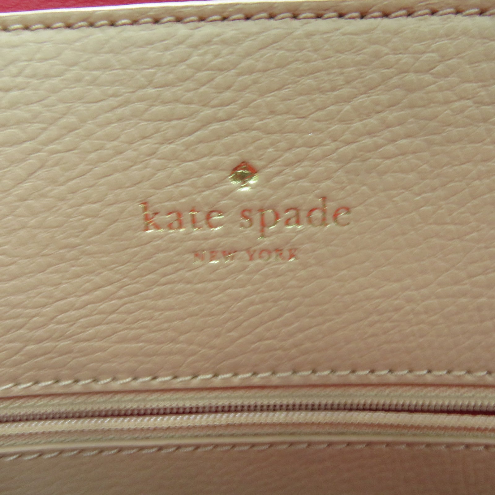 Kate Spade 牛皮皮革Tote Bag肩背袋裸色/红色
