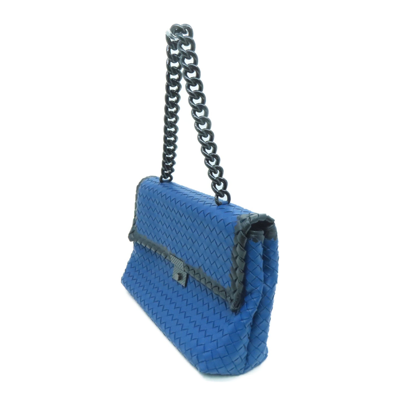 BOTTEGA VENETA 牛皮皮革Shoulder Bag链带肩背袋蓝色