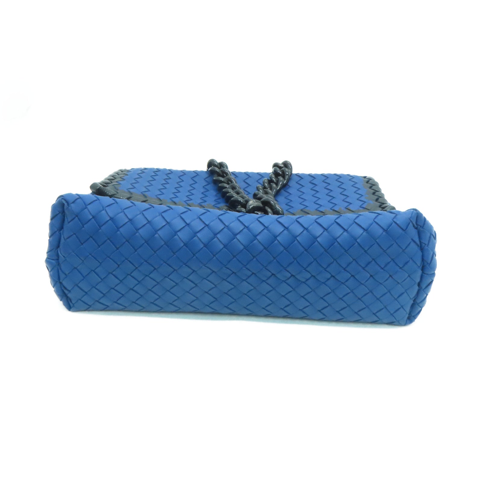 BOTTEGA VENETA 牛皮皮革Shoulder Bag链带肩背袋蓝色
