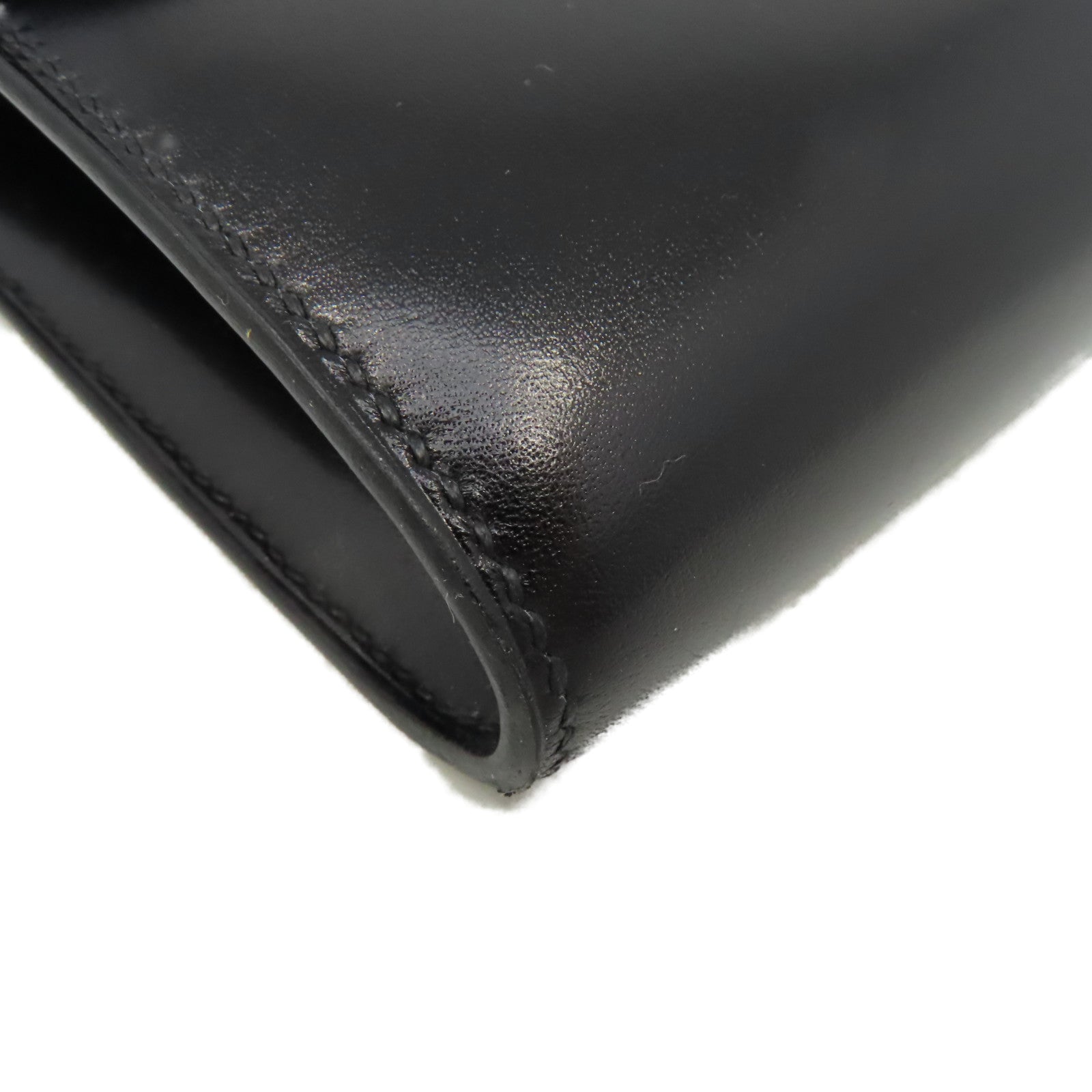 HERMES Box Calf皮革Constance To Go Clutch Shoulder Bag銀扣手拿肩背兩用袋Noir黑色