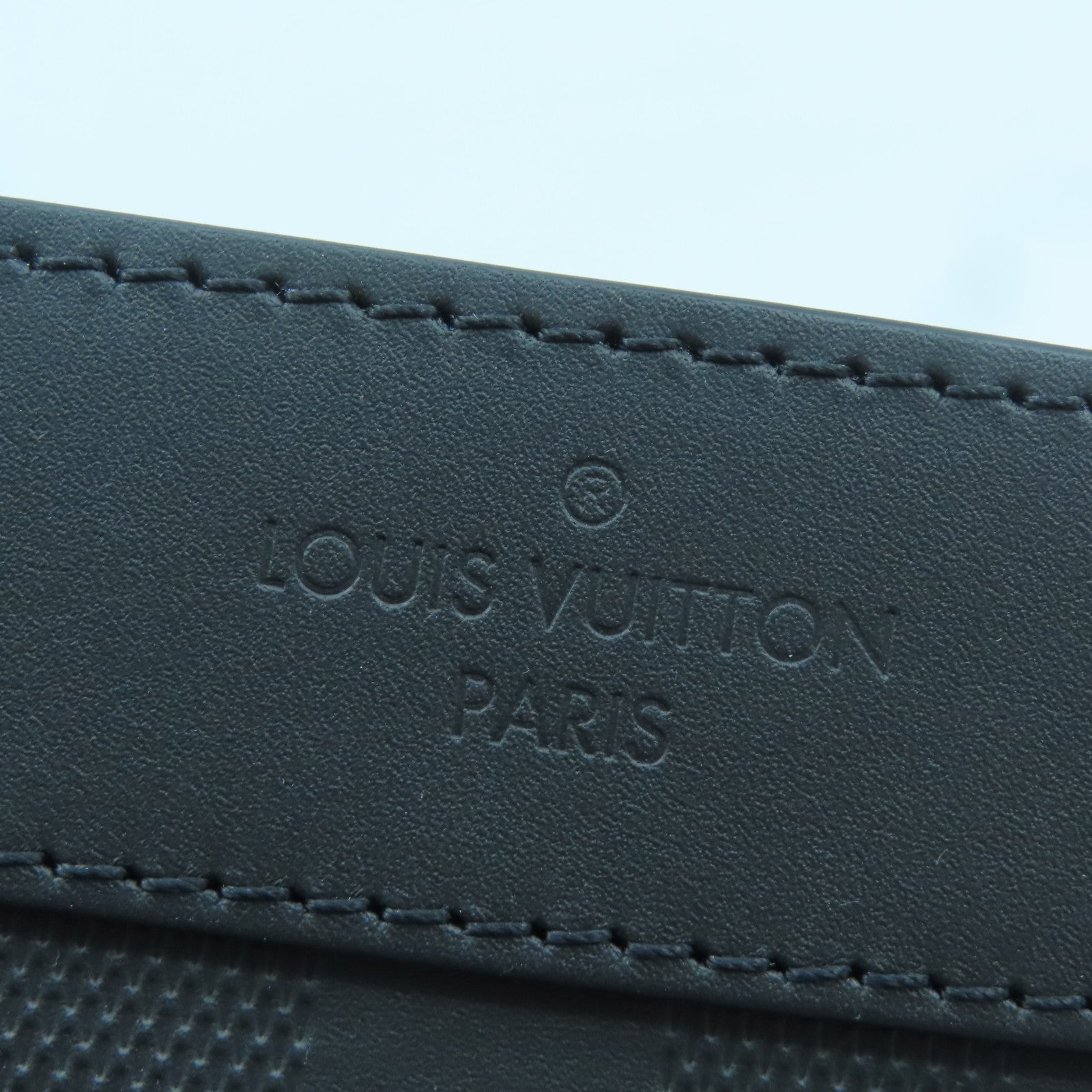 LOUIS VUITTON Onyx Damier Infini Pochette New Silver Buckle Clutch Black