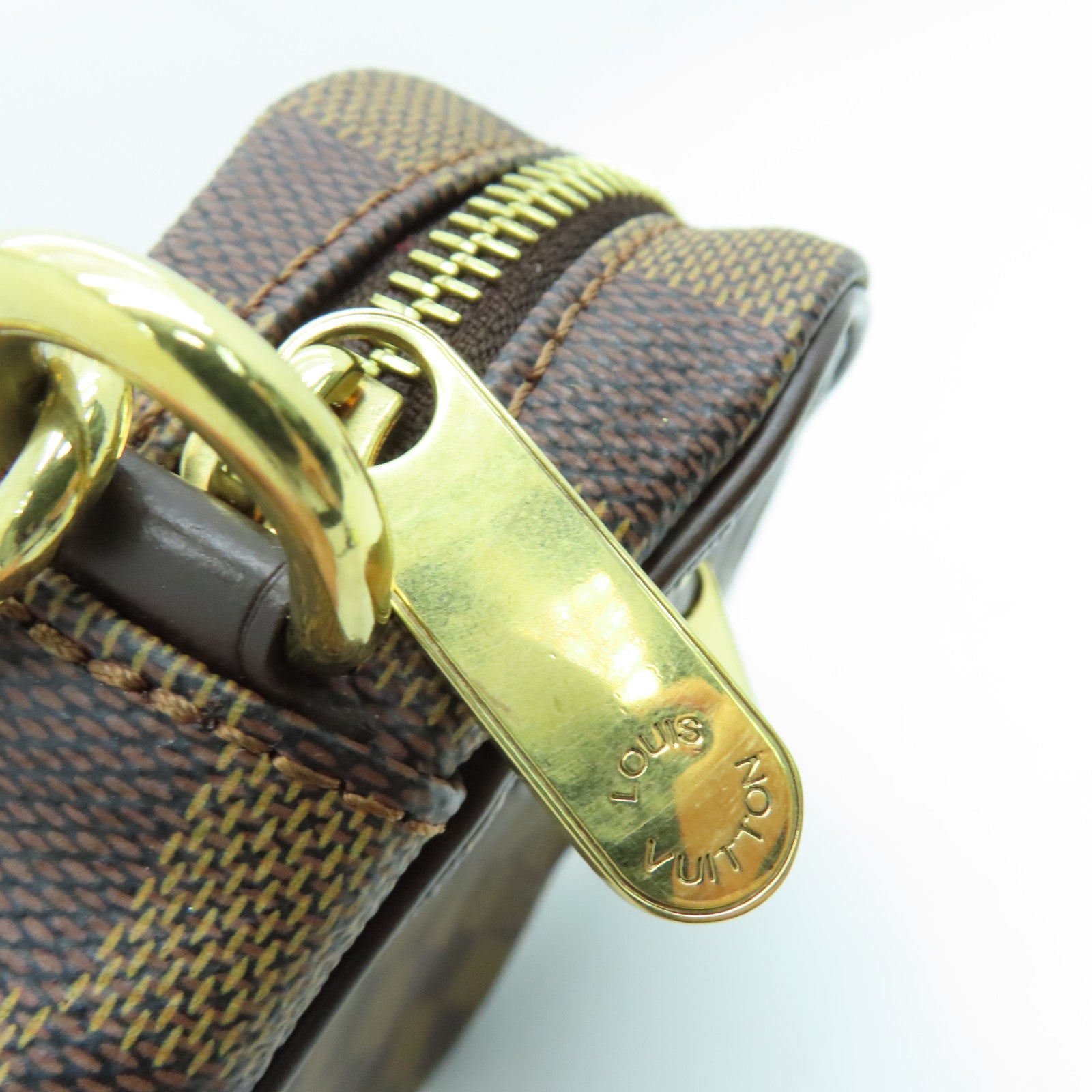 LOUIS VUITTON Damier Pochette Macau金扣手拿包啡色