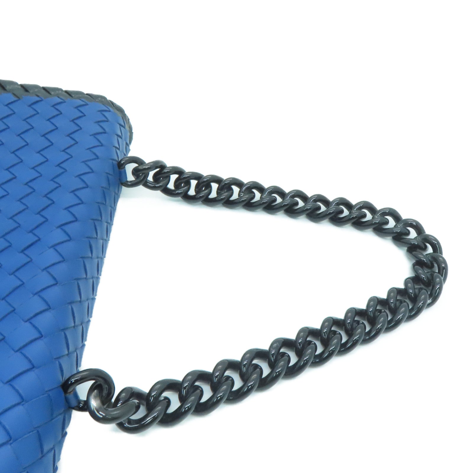BOTTEGA VENETA 牛皮皮革Shoulder Bag链带肩背袋蓝色