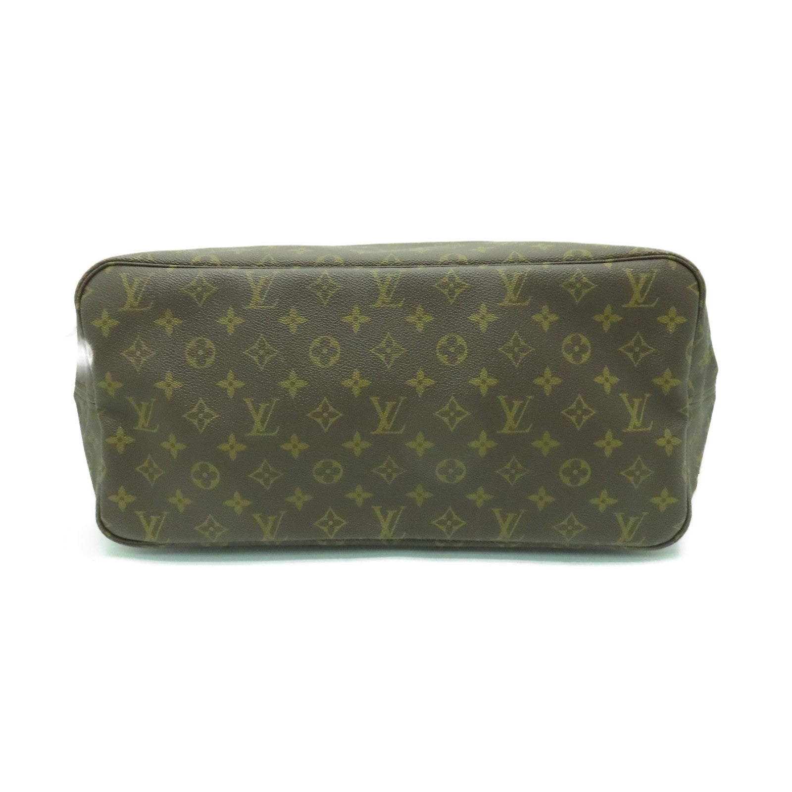 LOUIS VUITTON Monogram Neverfull GM金扣手挽袋啡色